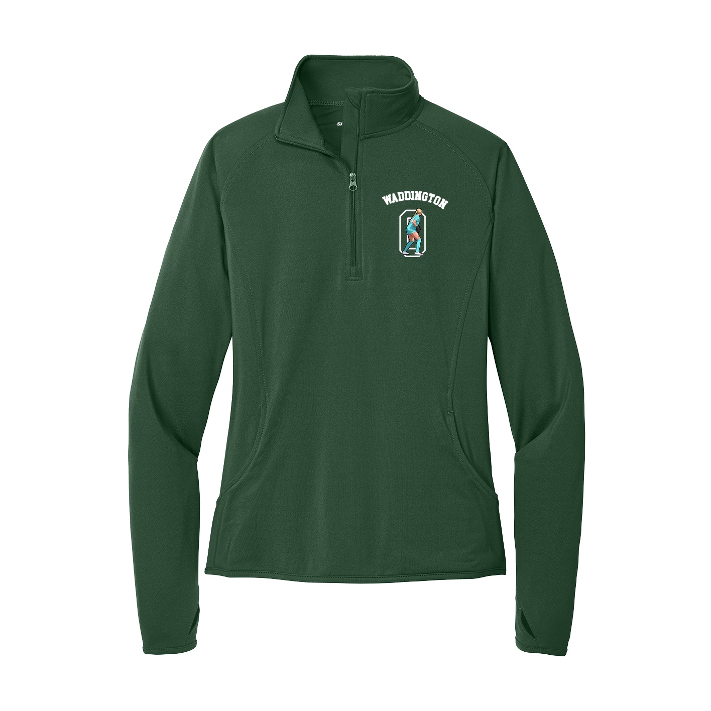 Women's Q-Zip Pullover — Shirsey Arch in Green