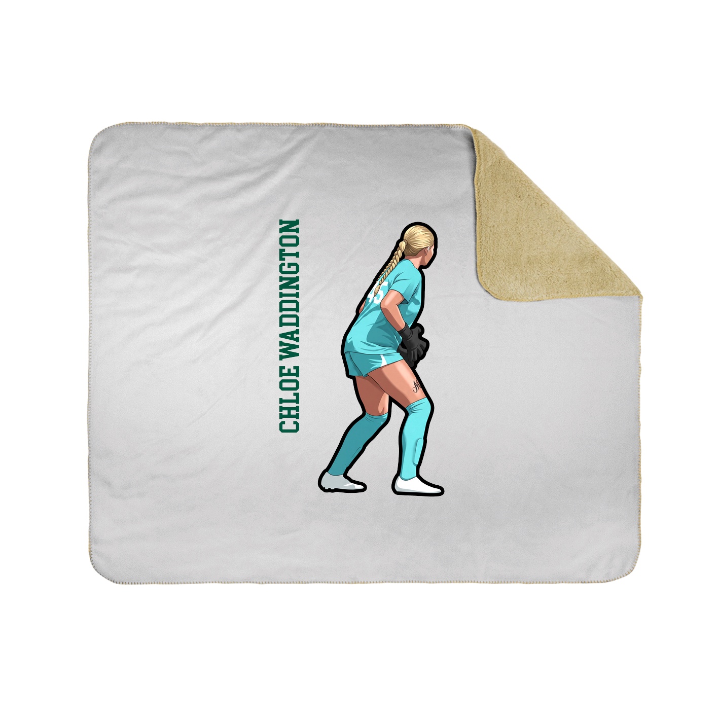 Throw Blanket — Name Vertical in White