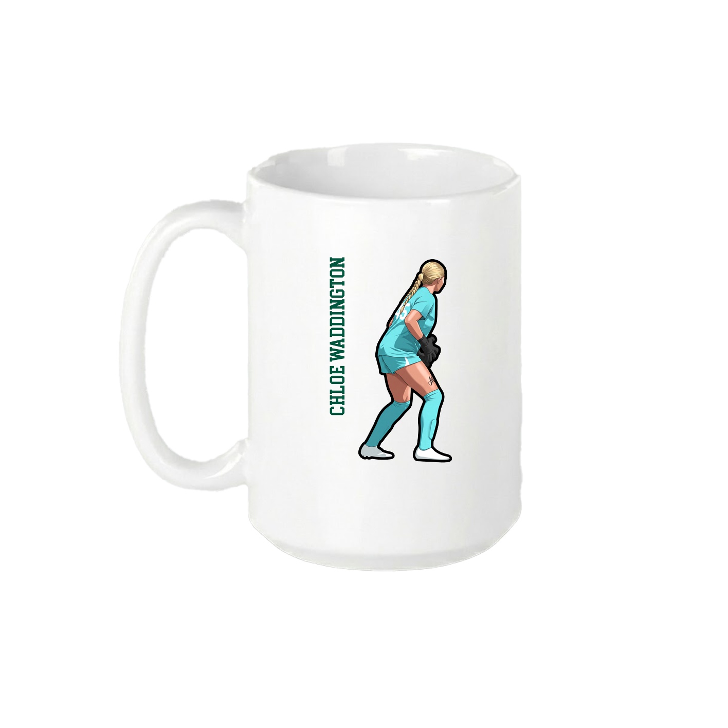 15oz Coffee Mug — Name Vertical in White