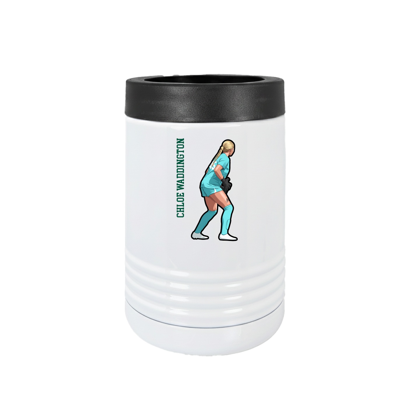 Beverage Holder — Name Vertical in White