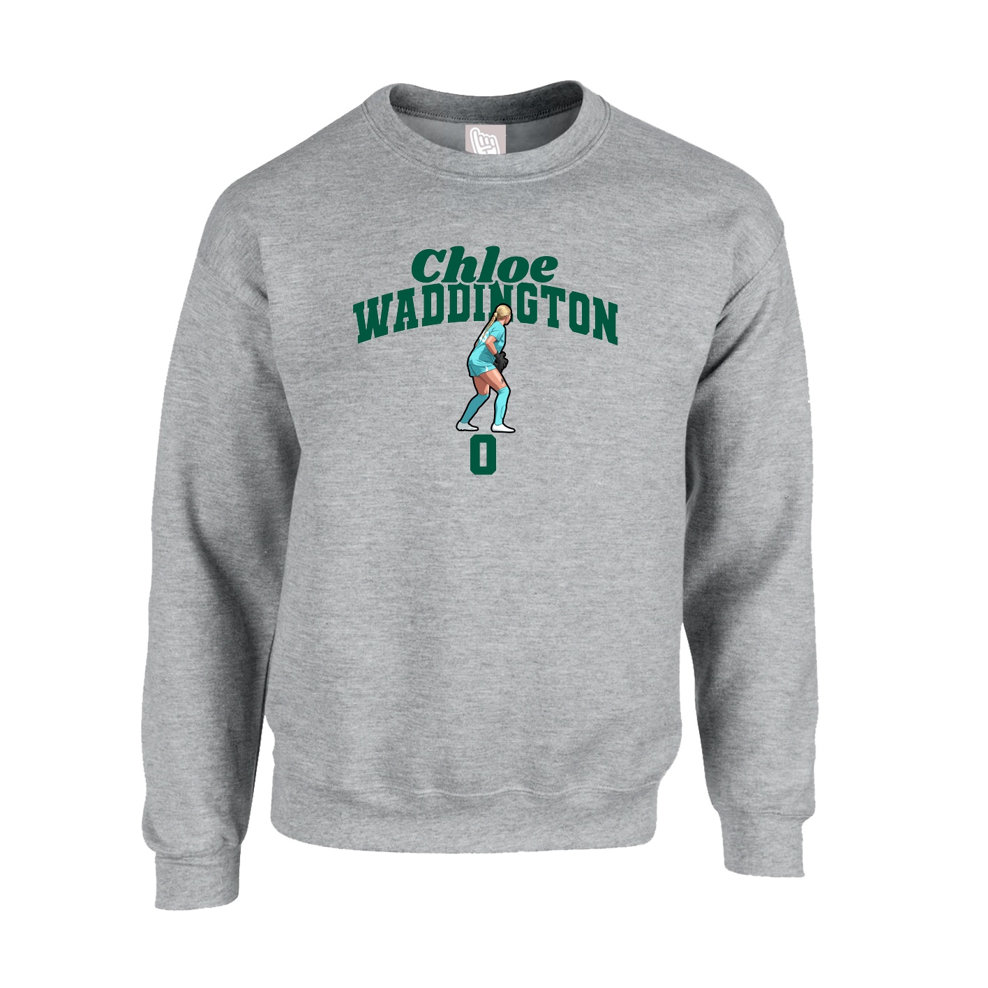 Fleece Crew — Signature Arch in Grey