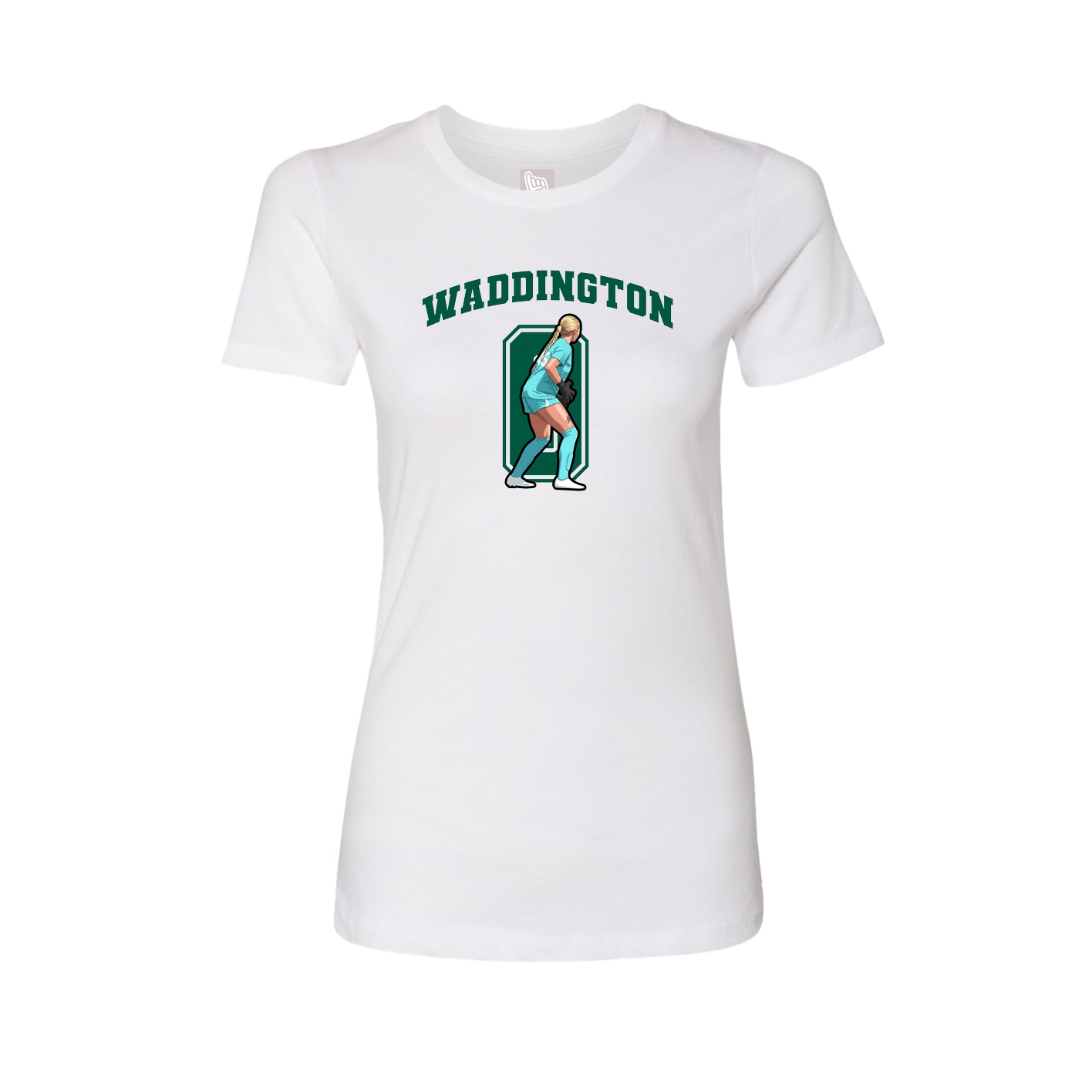 Fitted Women's Tee — Number in White