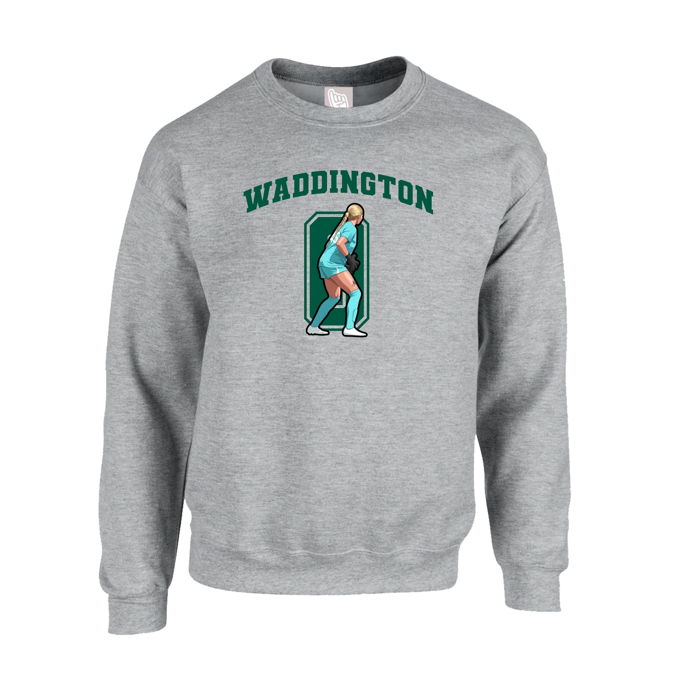 Fleece Crew — Number in Grey