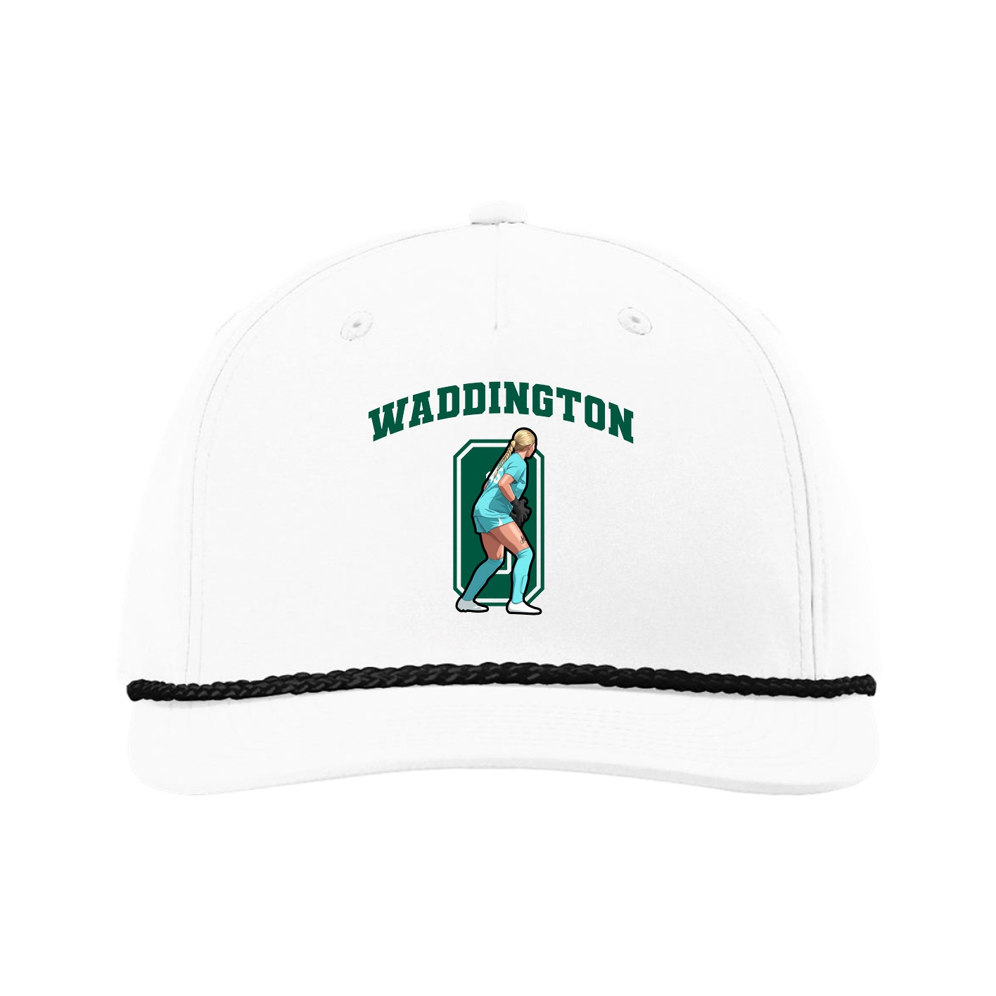 Five-Panel Classic Rope Cap — Number in White