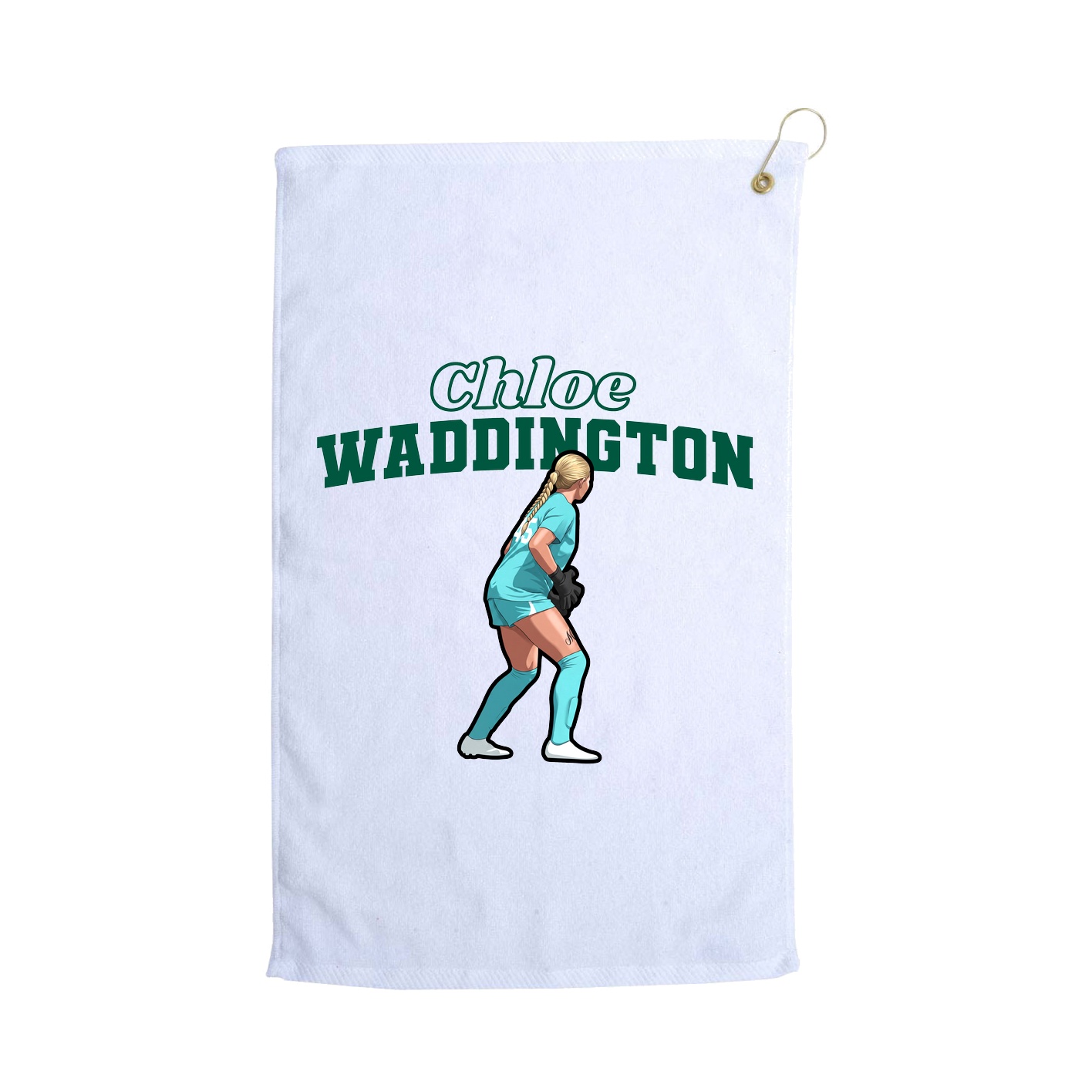 Golf Towel — Name Arch in White