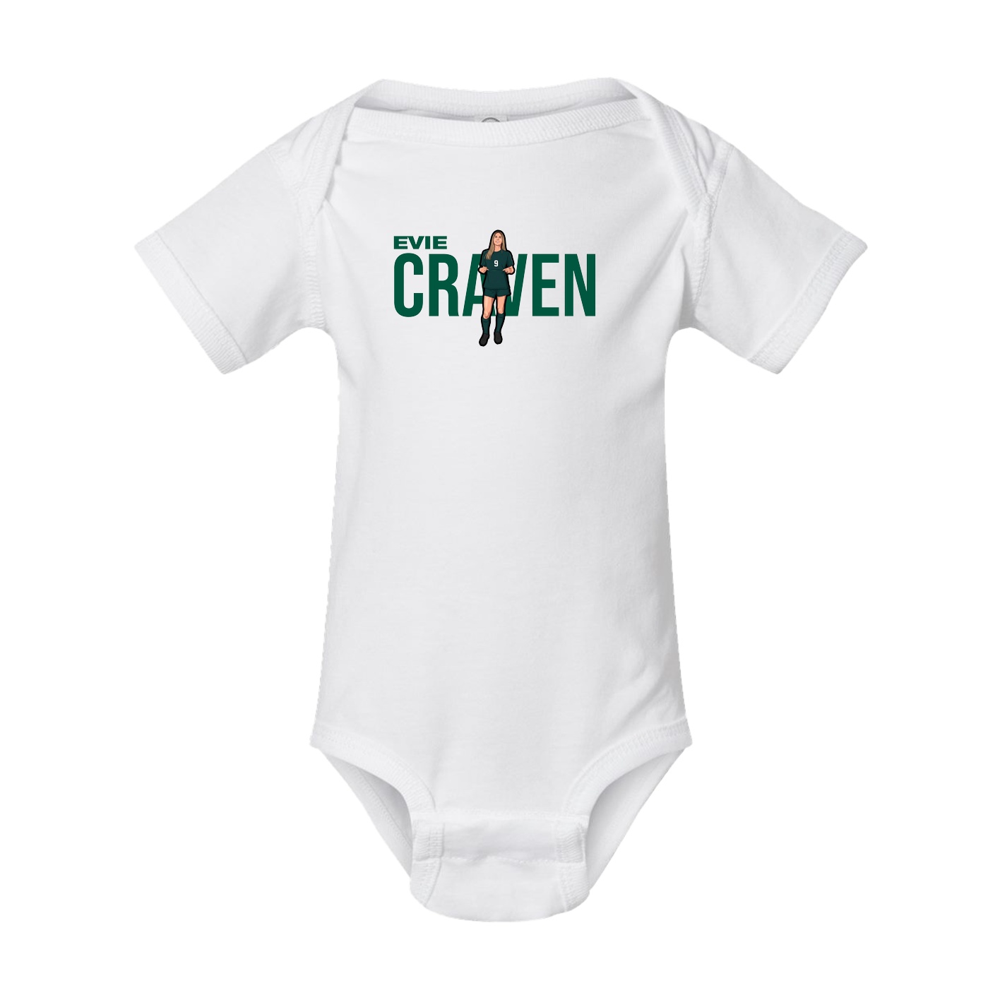 Baby Onesie — Player Name in White