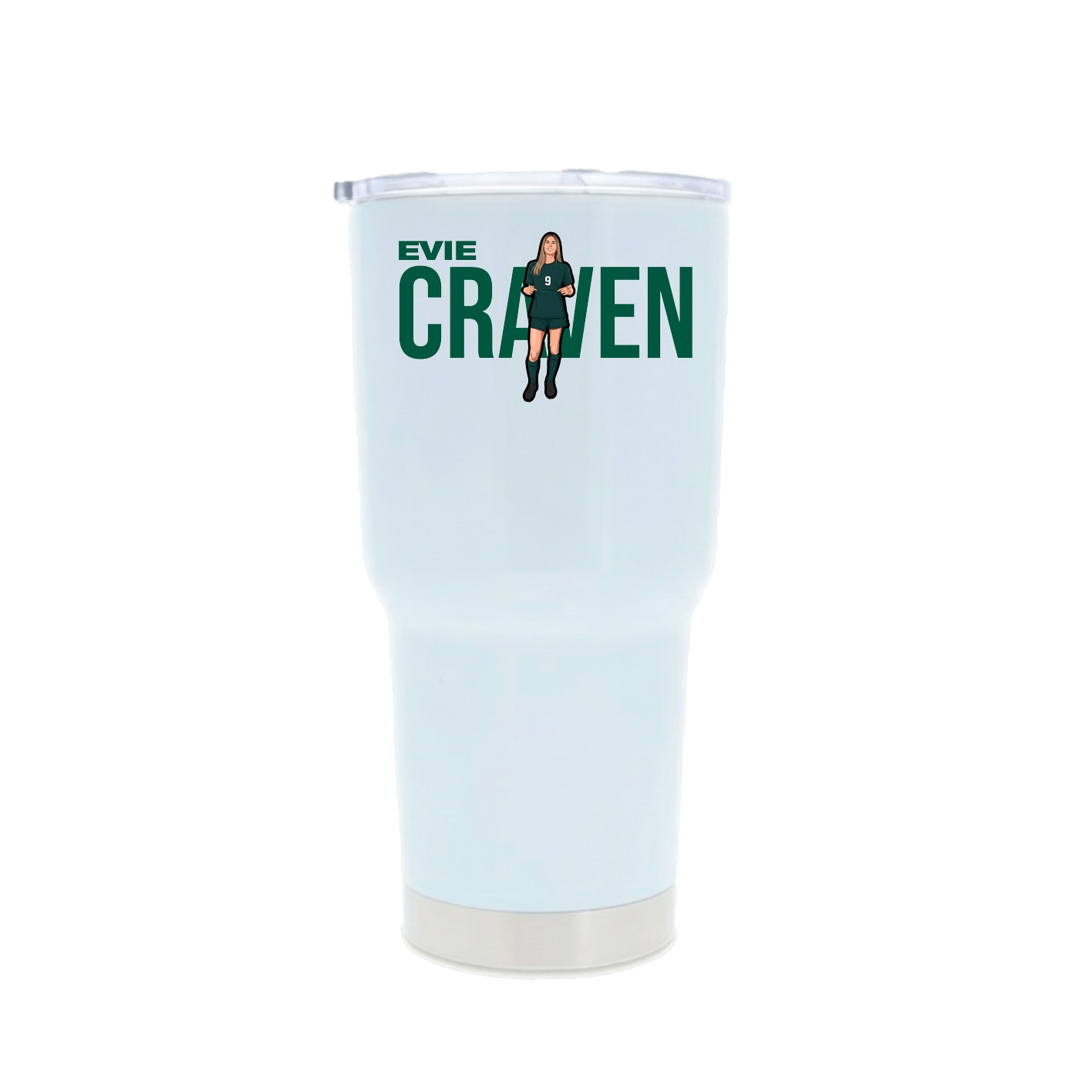 30oz Stainless Steel Tumbler — Player Name in White