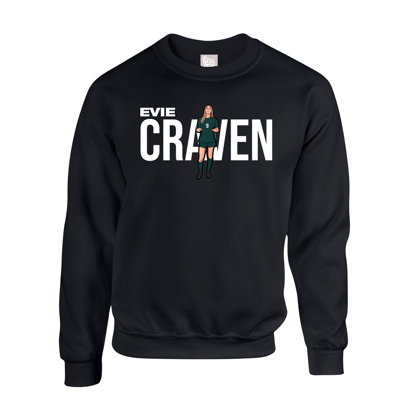 Fleece Crew — Player Name in Black