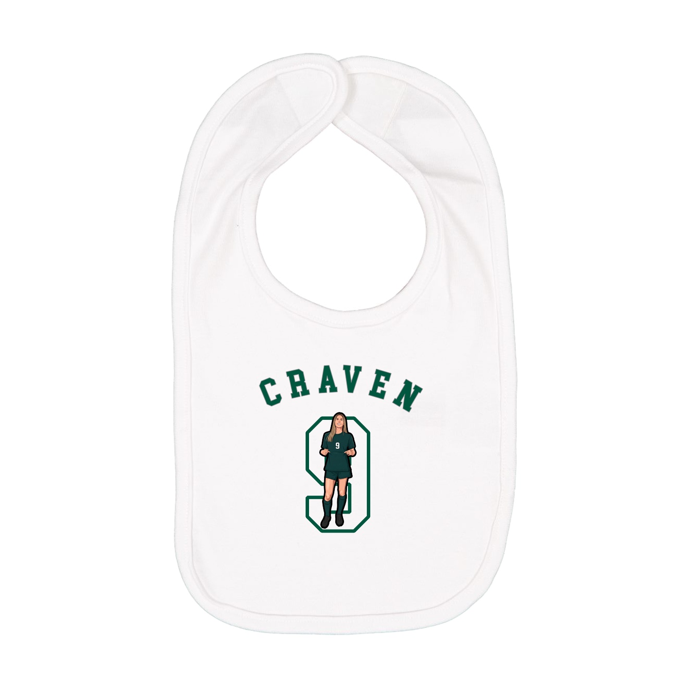 Infant Bib — Shirsey Arch in White