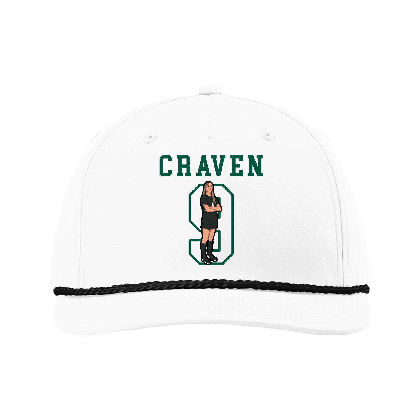 Five-Panel Classic Rope Cap — Shirsey in White
