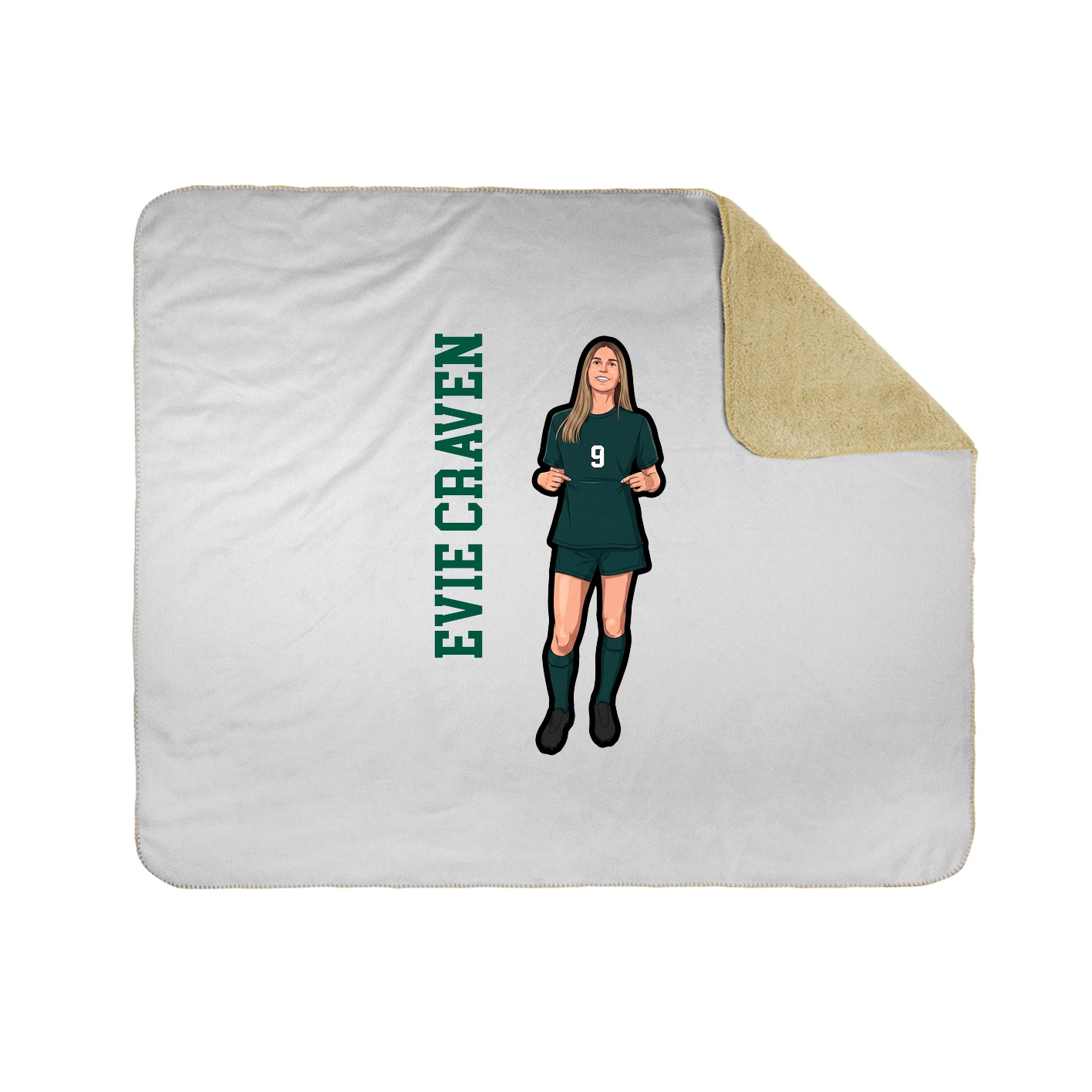 Throw Blanket — Name Vertical in White