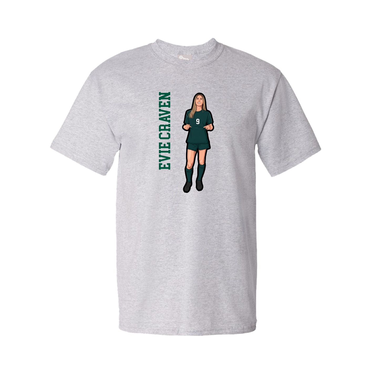 Tee — Name Vertical in Grey