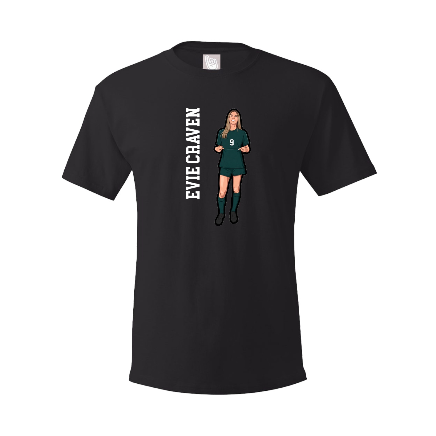 Youth Tee — Name Vertical in Black