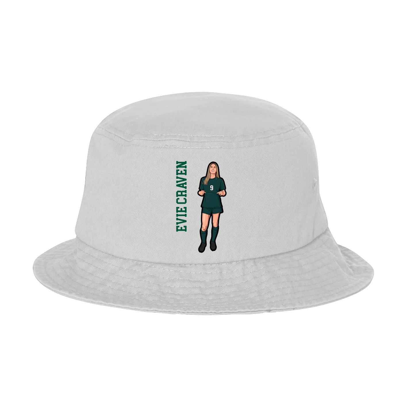 Bucket Cap — Name Vertical in White