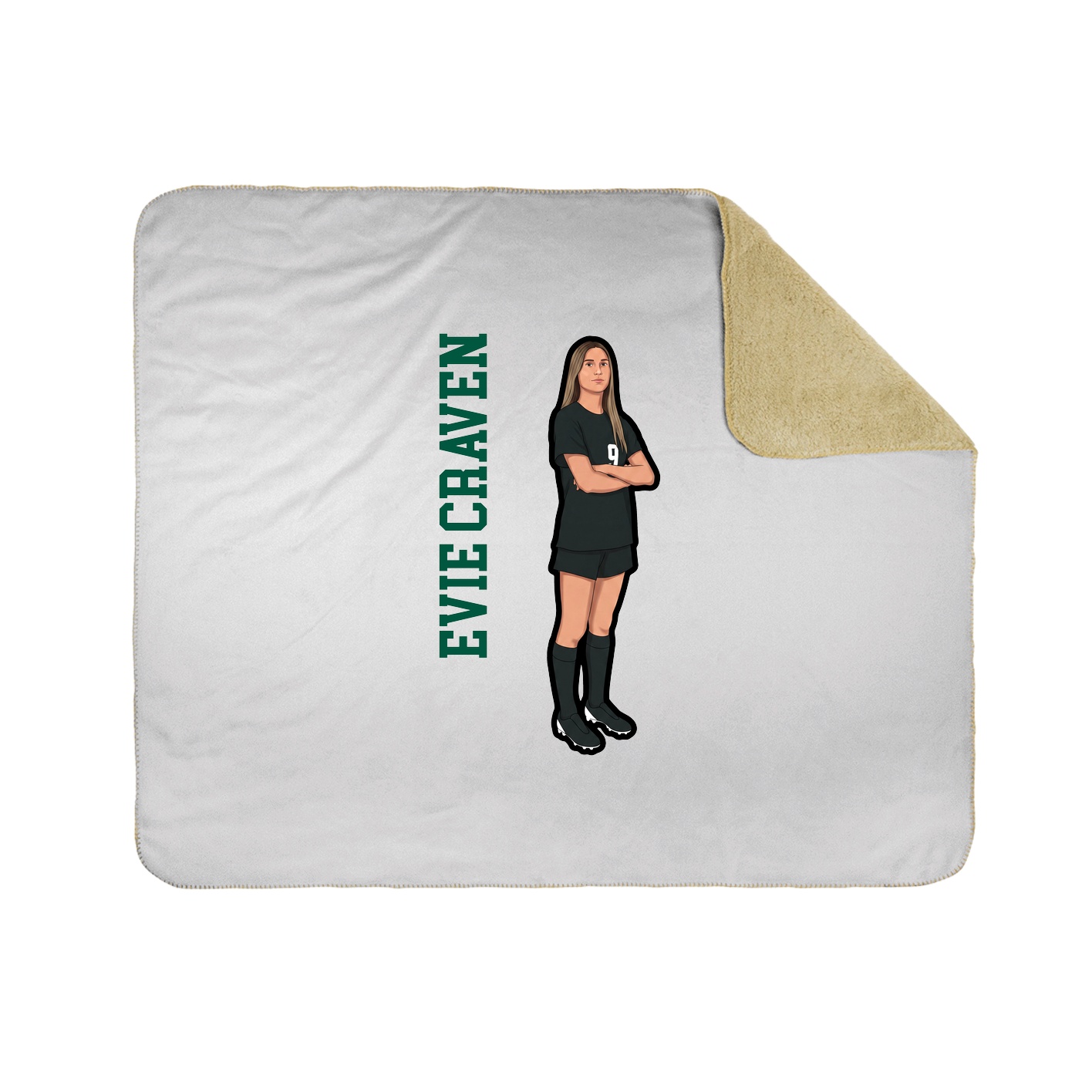 Throw Blanket — Name Vertical in White