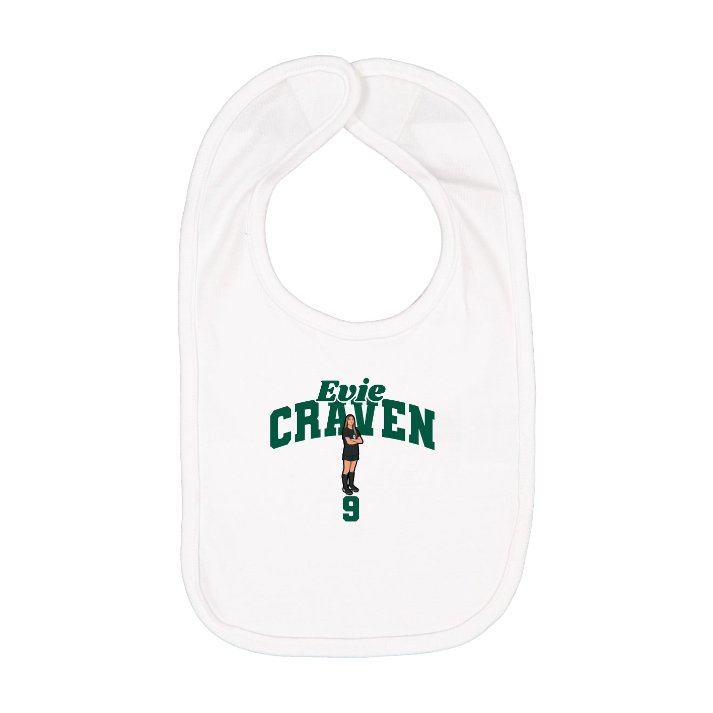 Infant Bib — Signature Arch in White