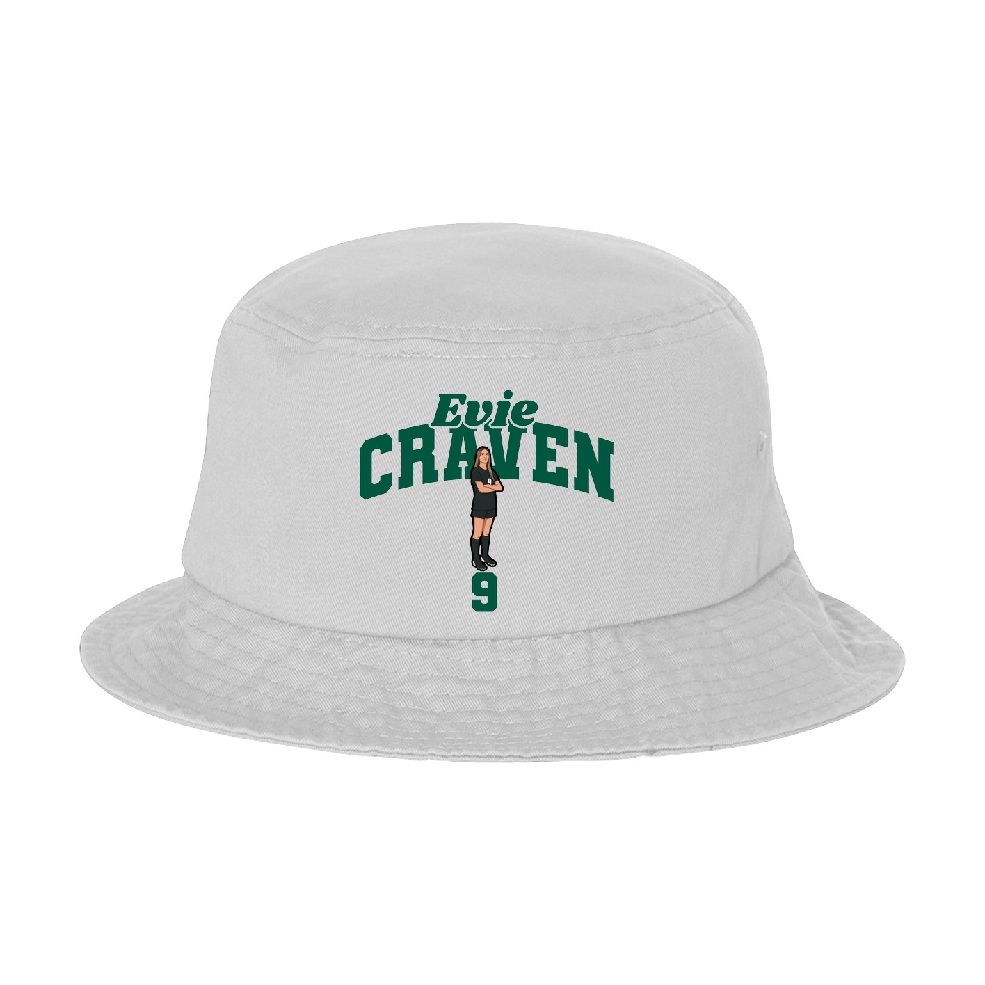 Bucket Cap — Signature Arch in White