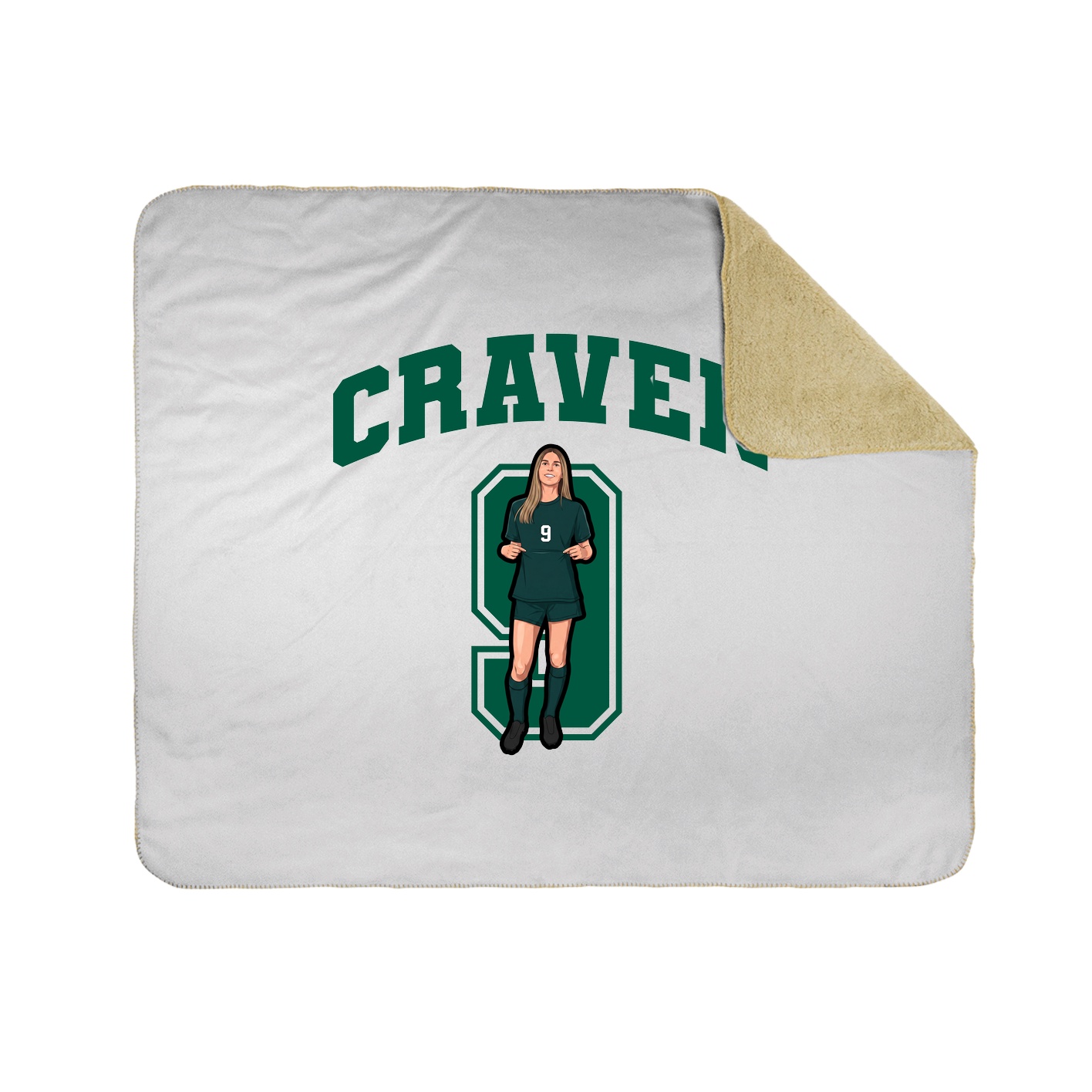 Throw Blanket — Number in White