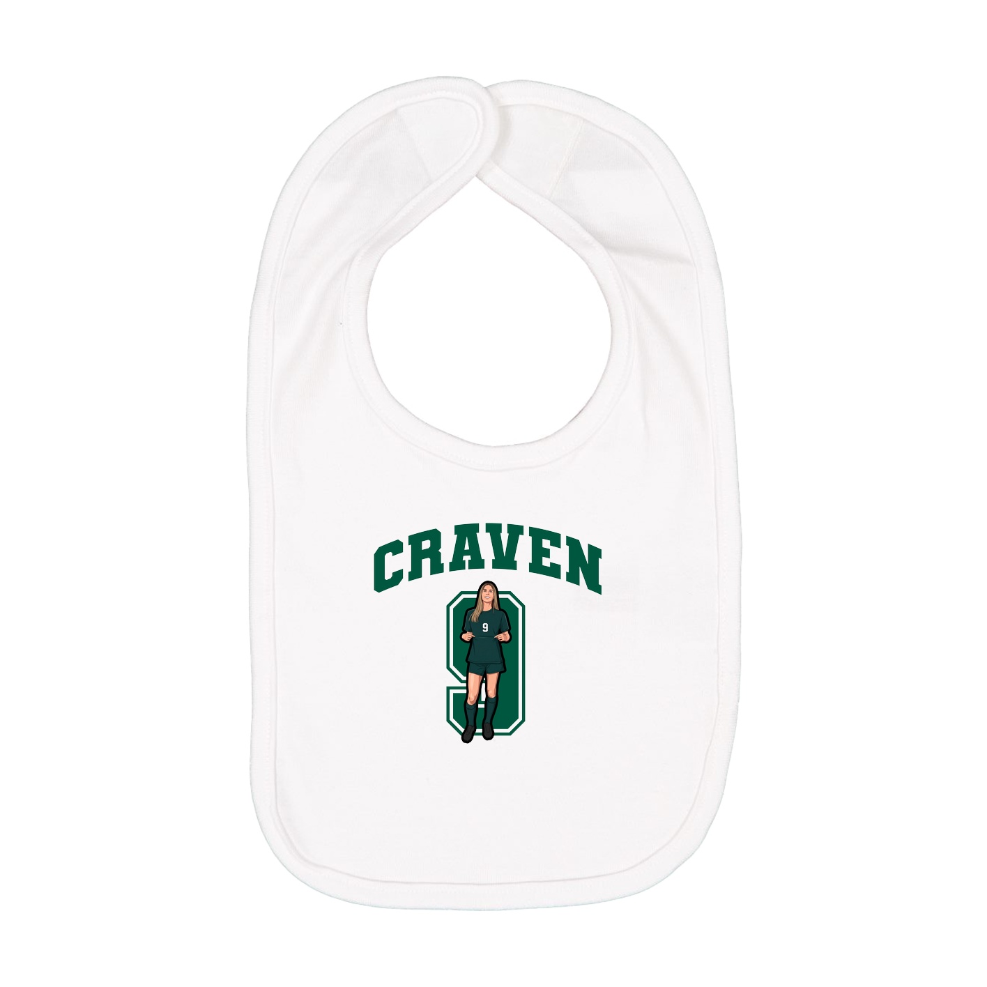 Infant Bib — Number in White