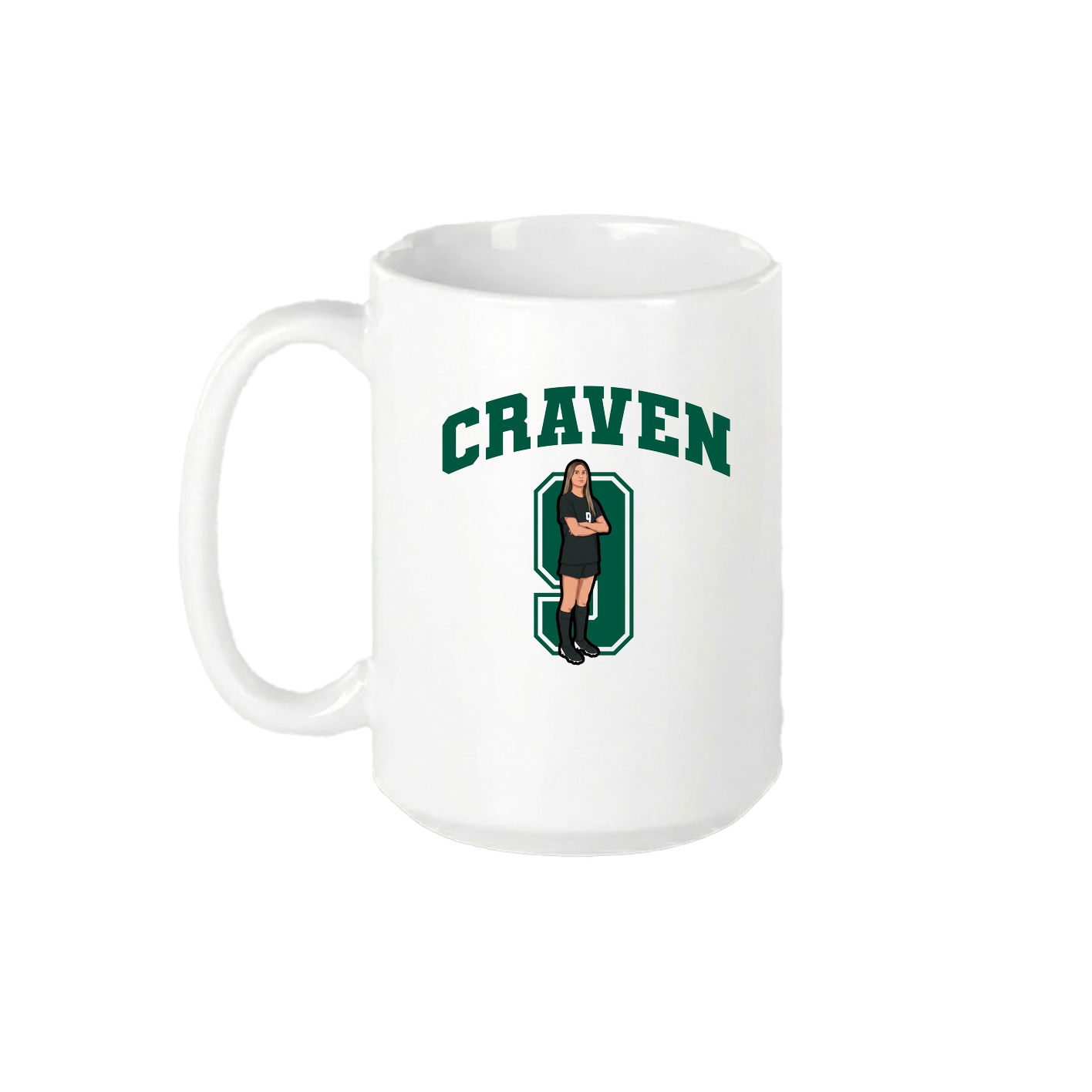 15oz Coffee Mug — Number in White