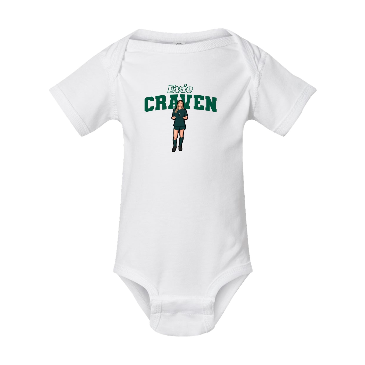 Baby Onesie — Name Arch in White