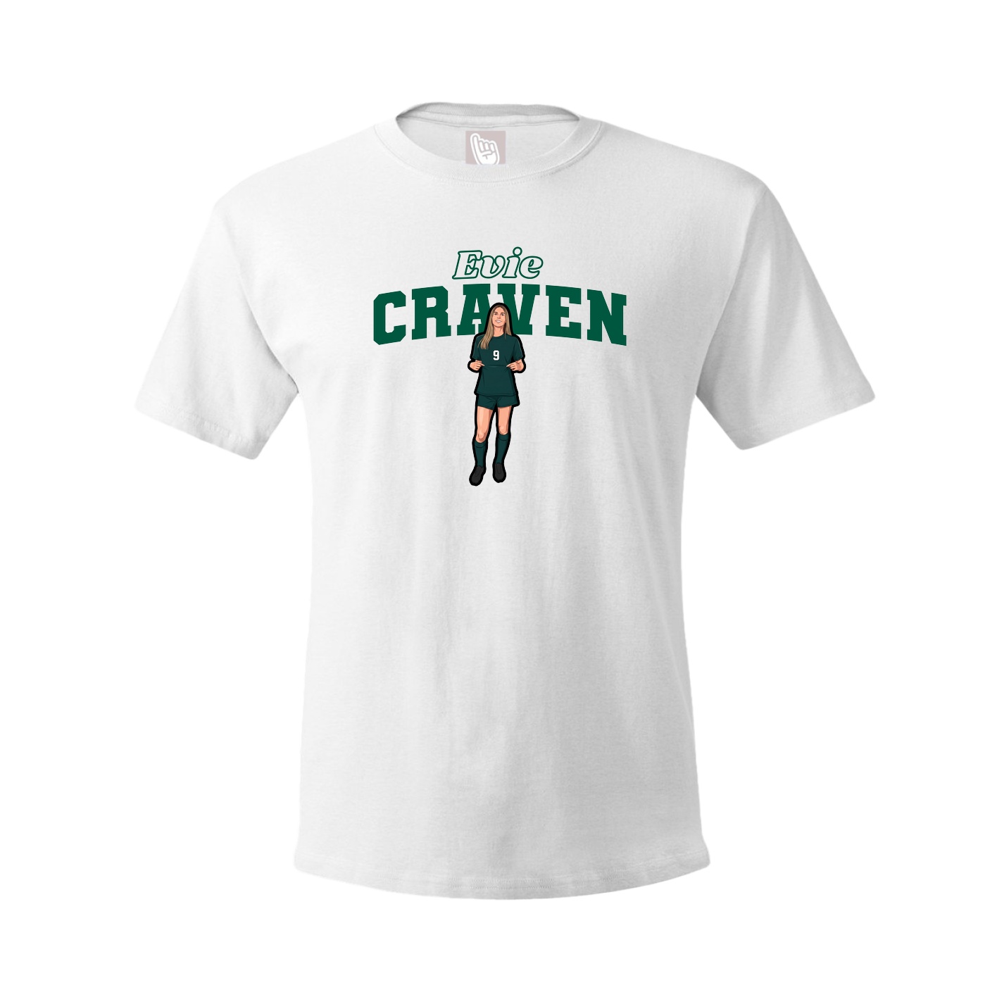 Youth Tee — Name Arch in White