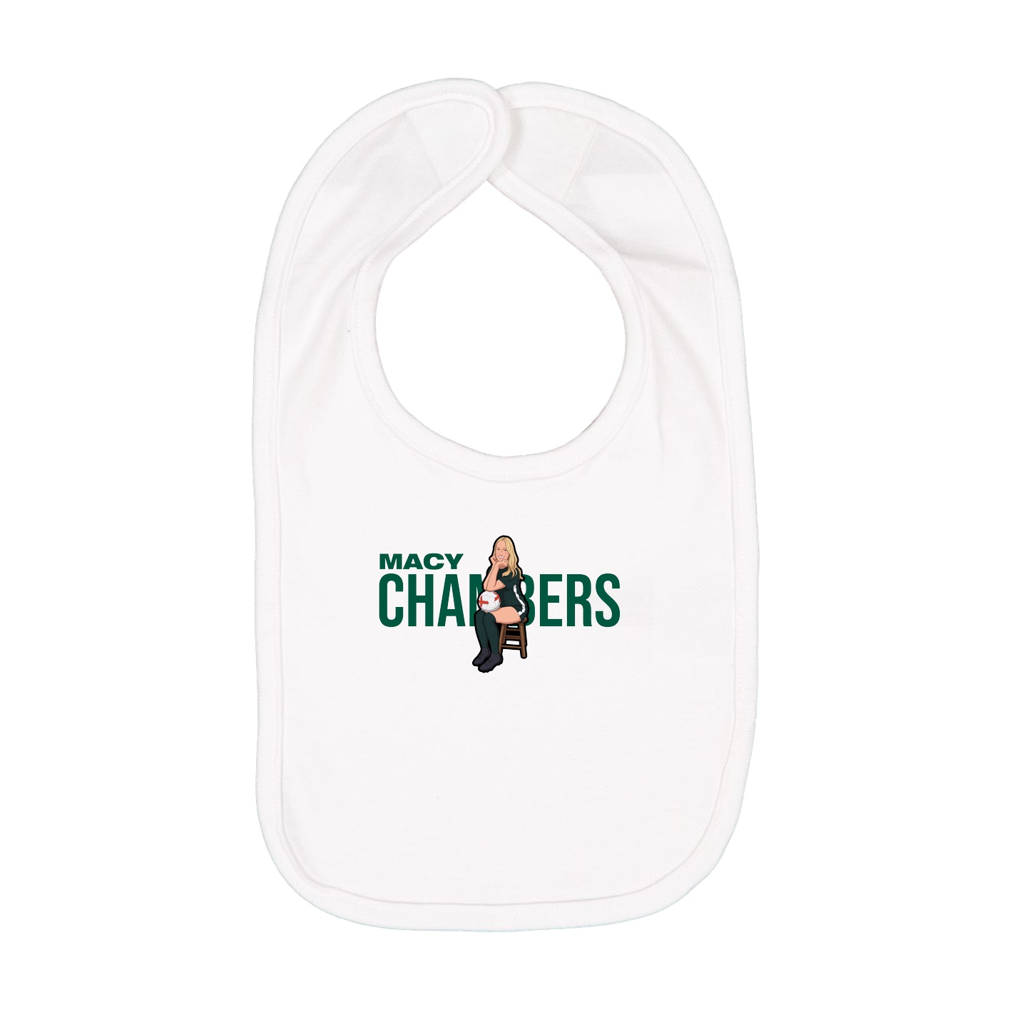 Infant Bib — Player Name in White