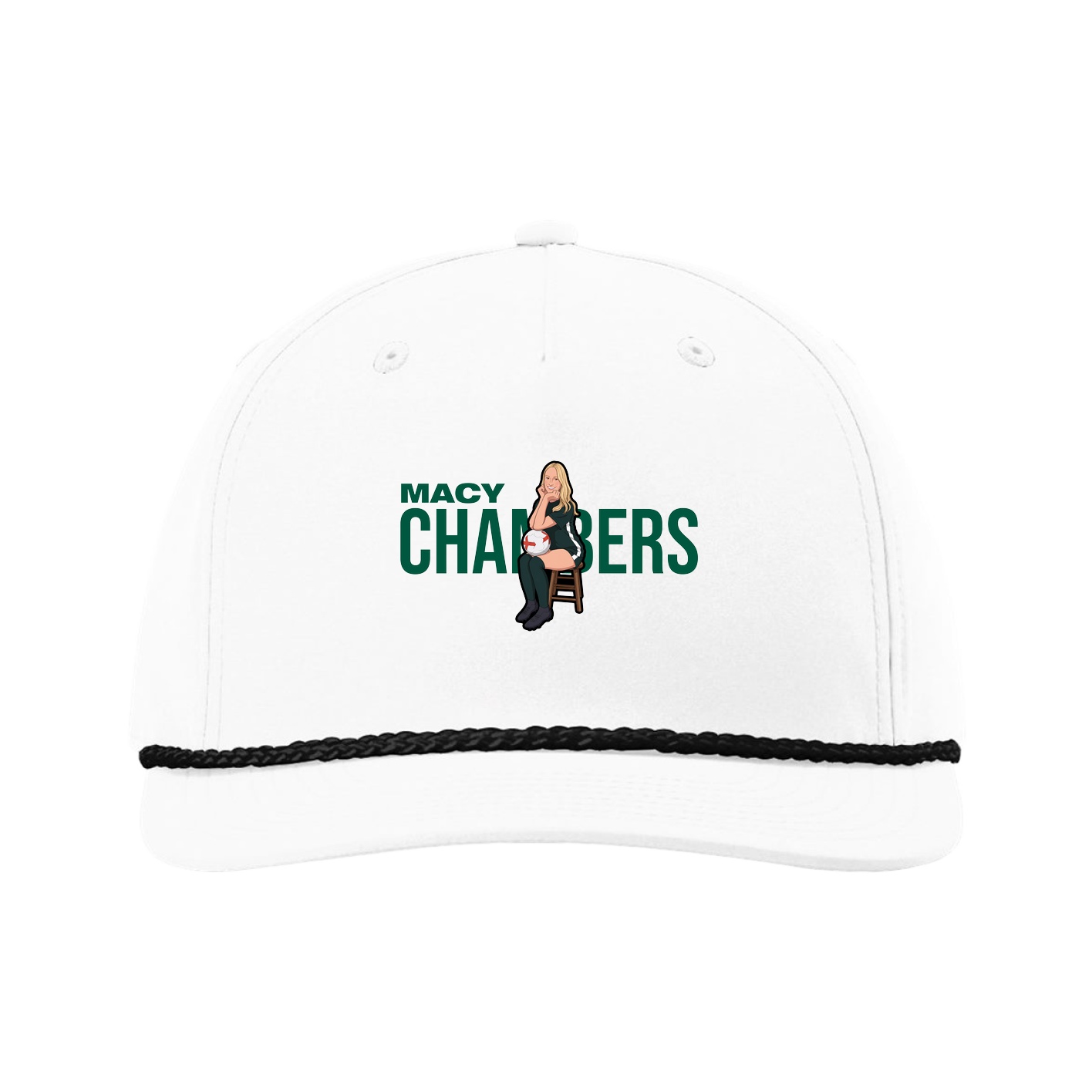 Five-Panel Classic Rope Cap — Player Name in White