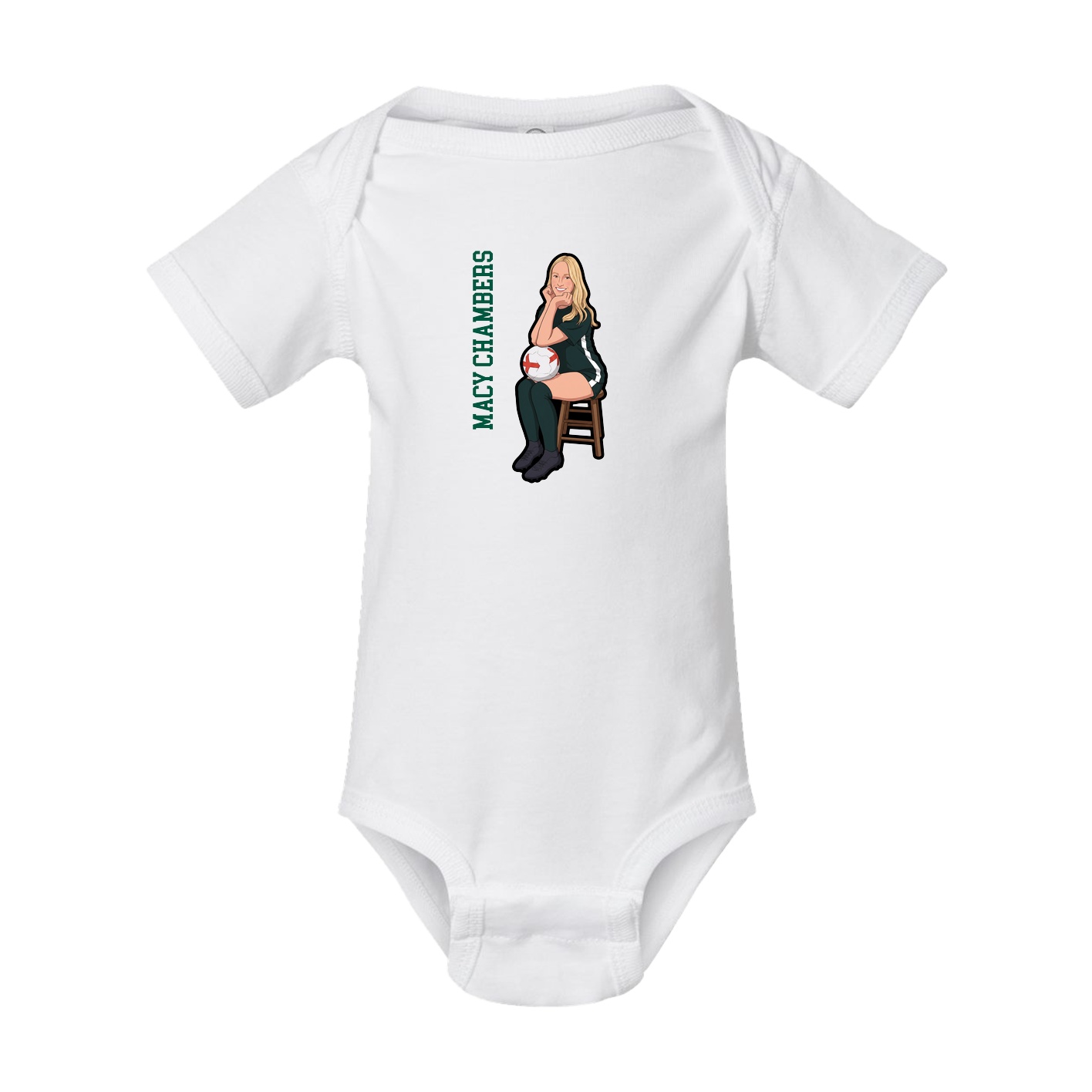 Baby Onesie — Name Vertical in White