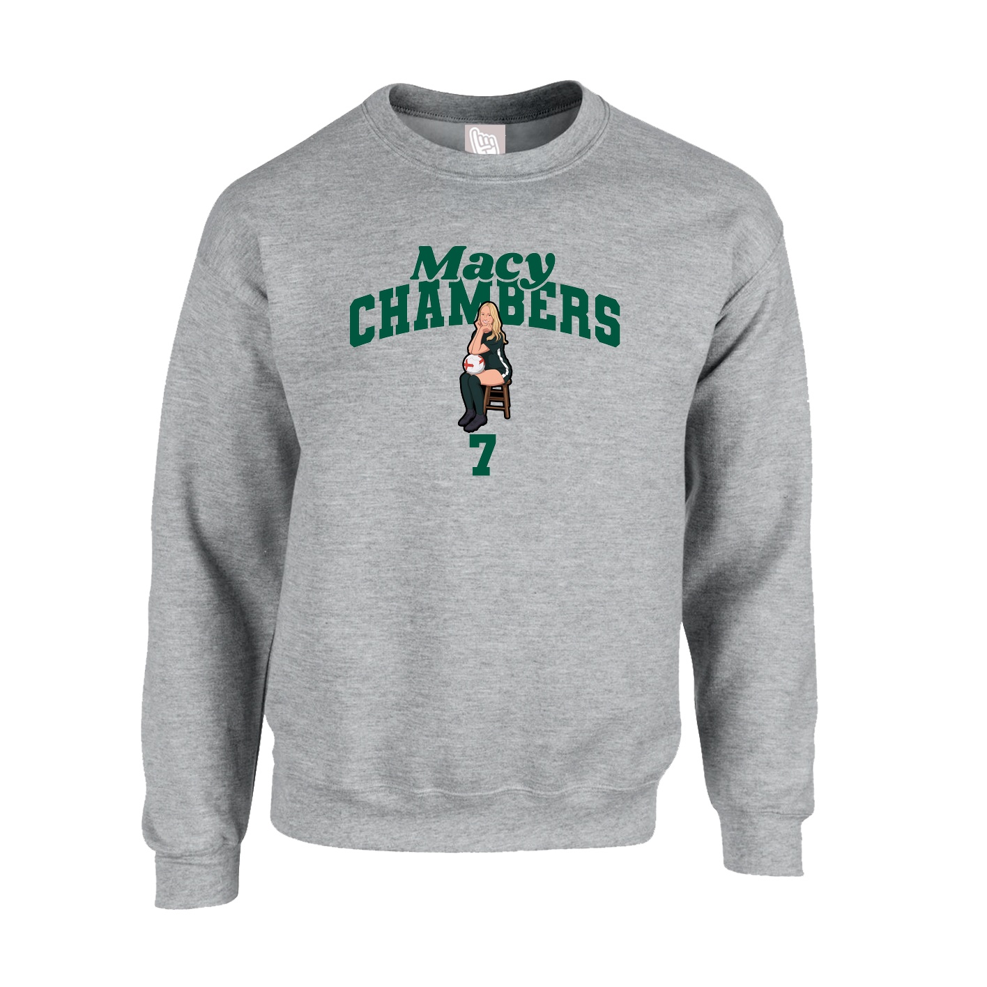 Fleece Crew — Signature Arch in Grey