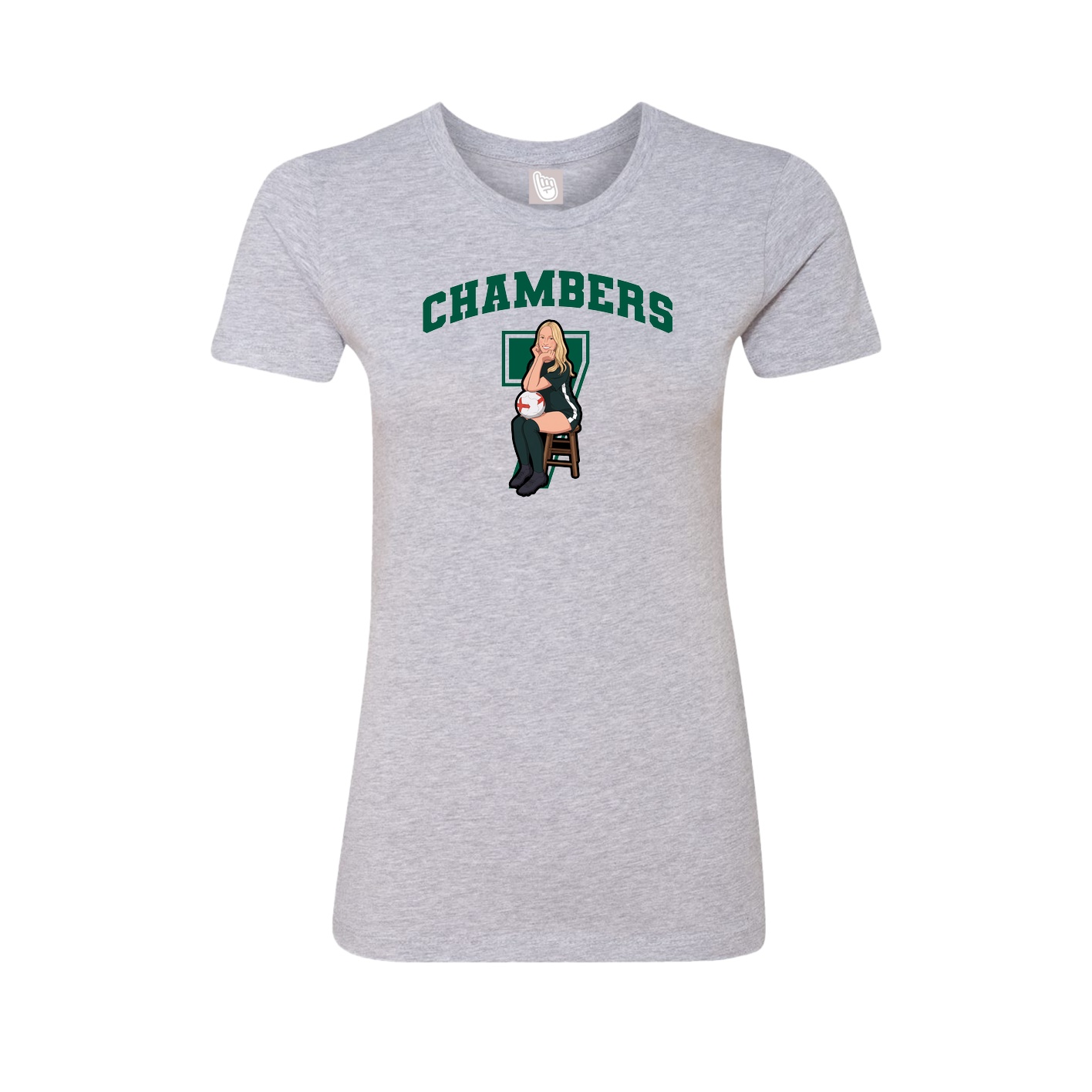 Fitted Women's Tee — Number in Grey