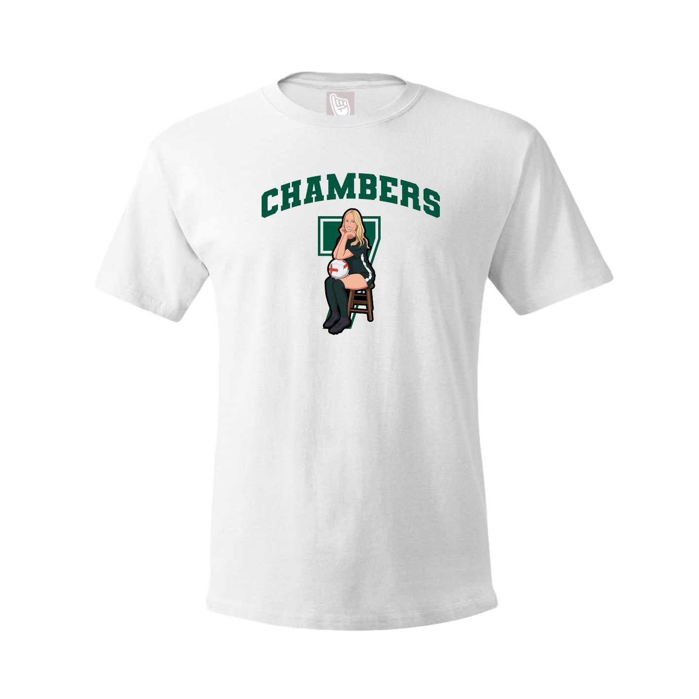 Youth Tee — Number in White