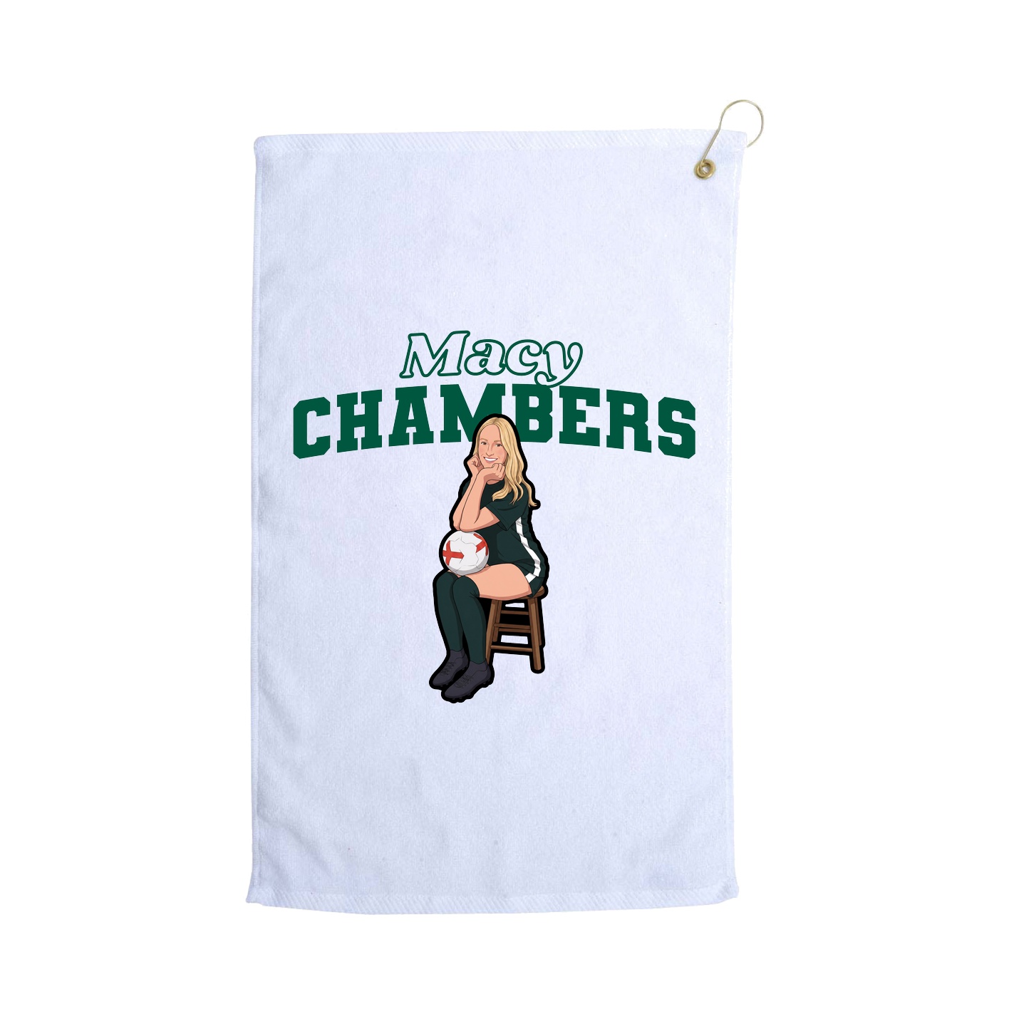 Golf Towel — Name Arch in White
