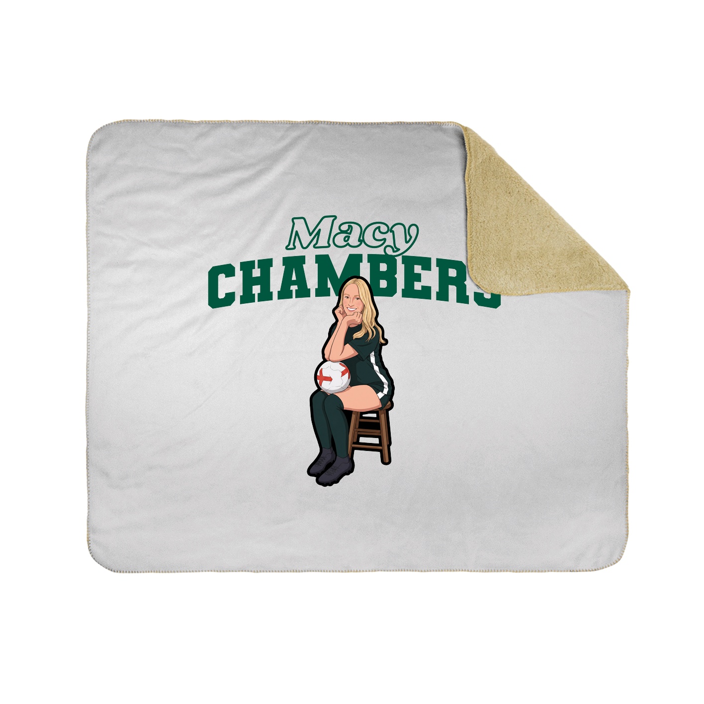 Throw Blanket — Name Arch in White