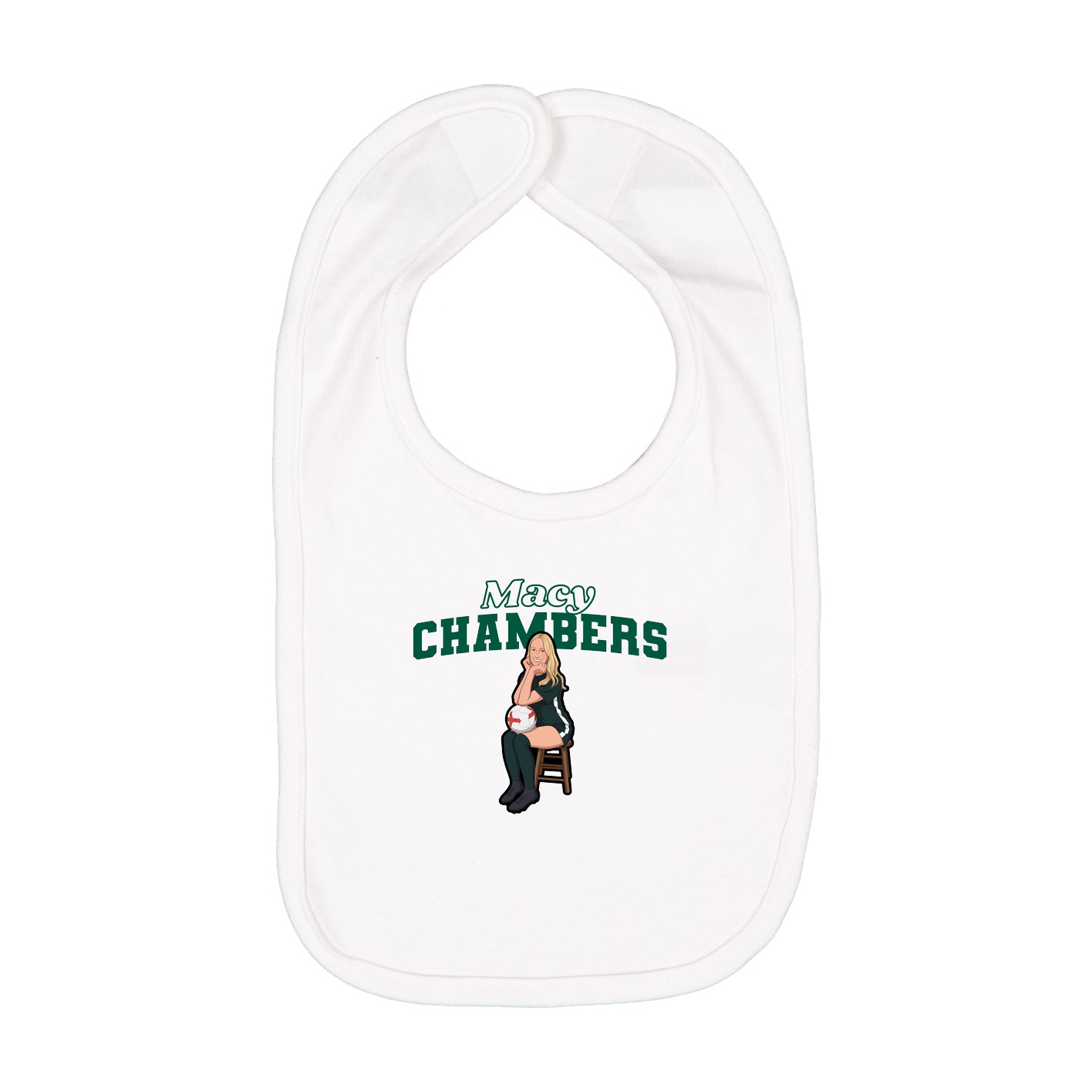 Infant Bib — Name Arch in White