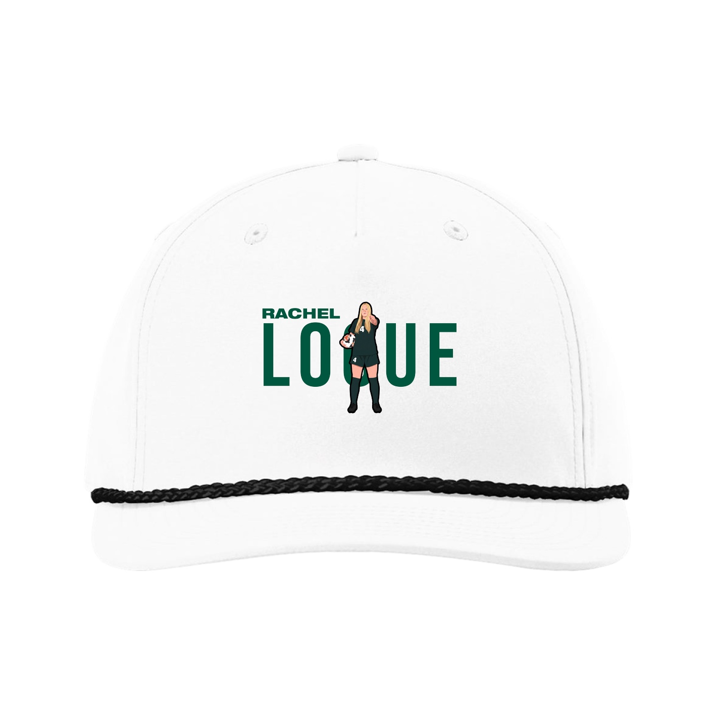 Five-Panel Classic Rope Cap — Player Name in White