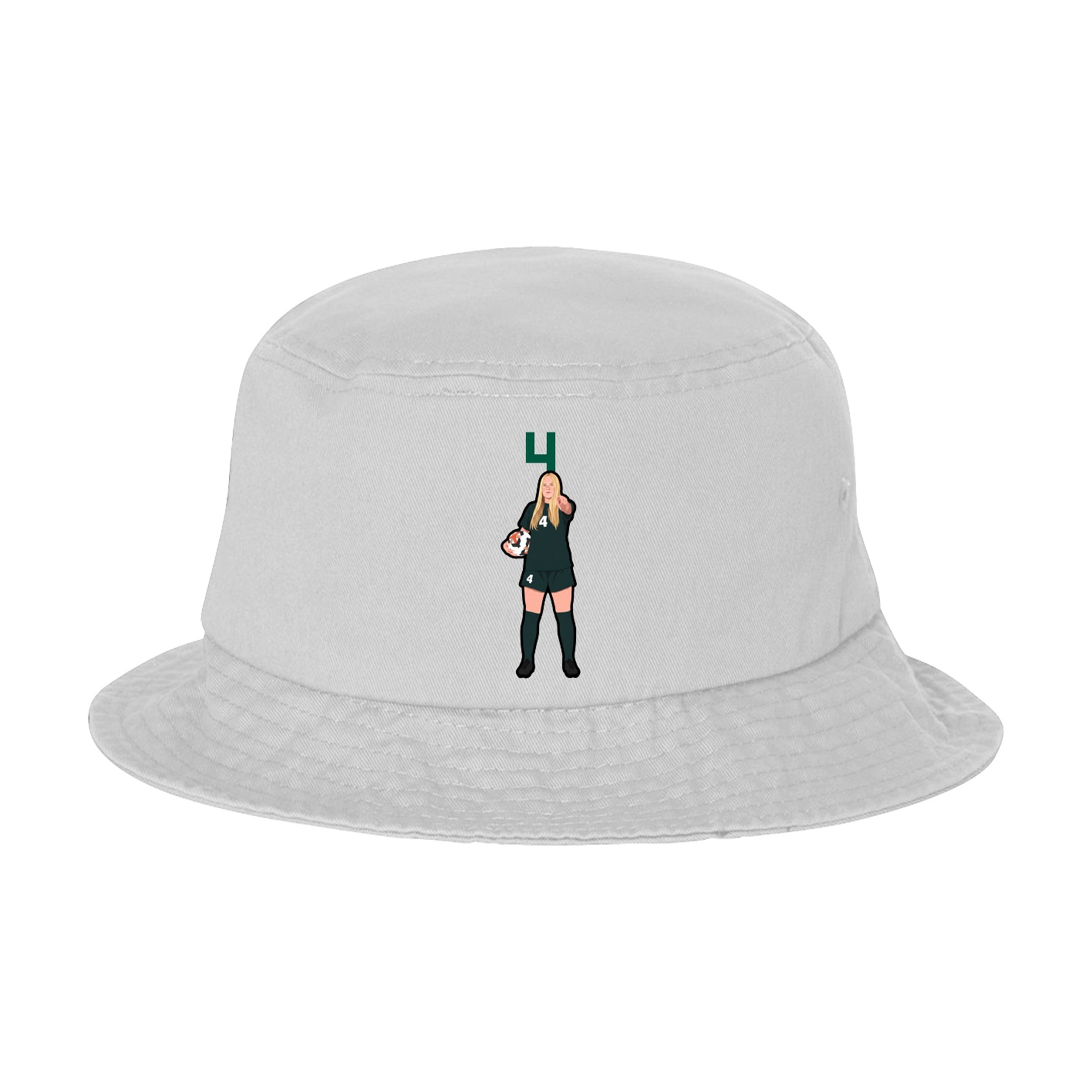 Bucket Cap — Number Top in White