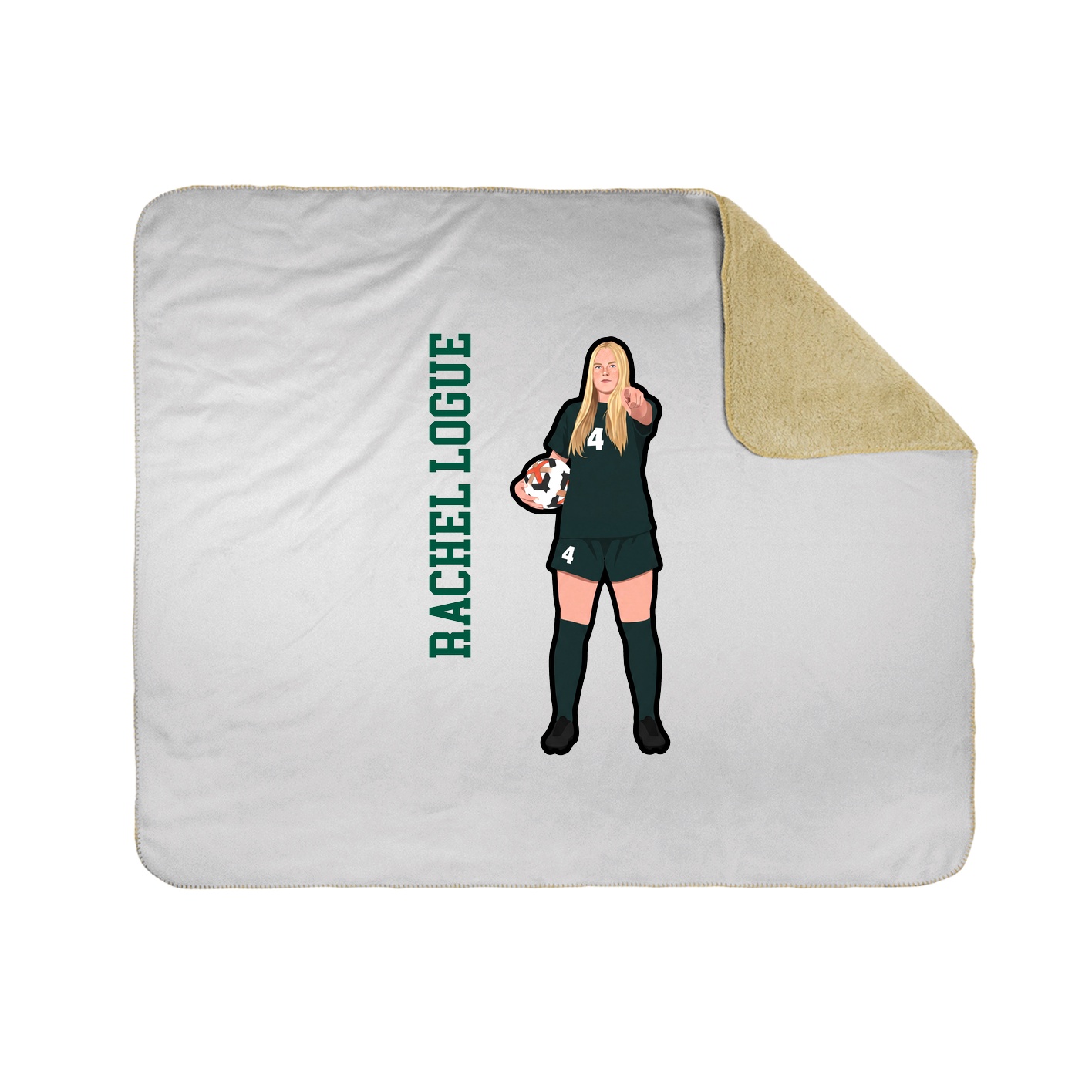 Throw Blanket — Name Vertical in White