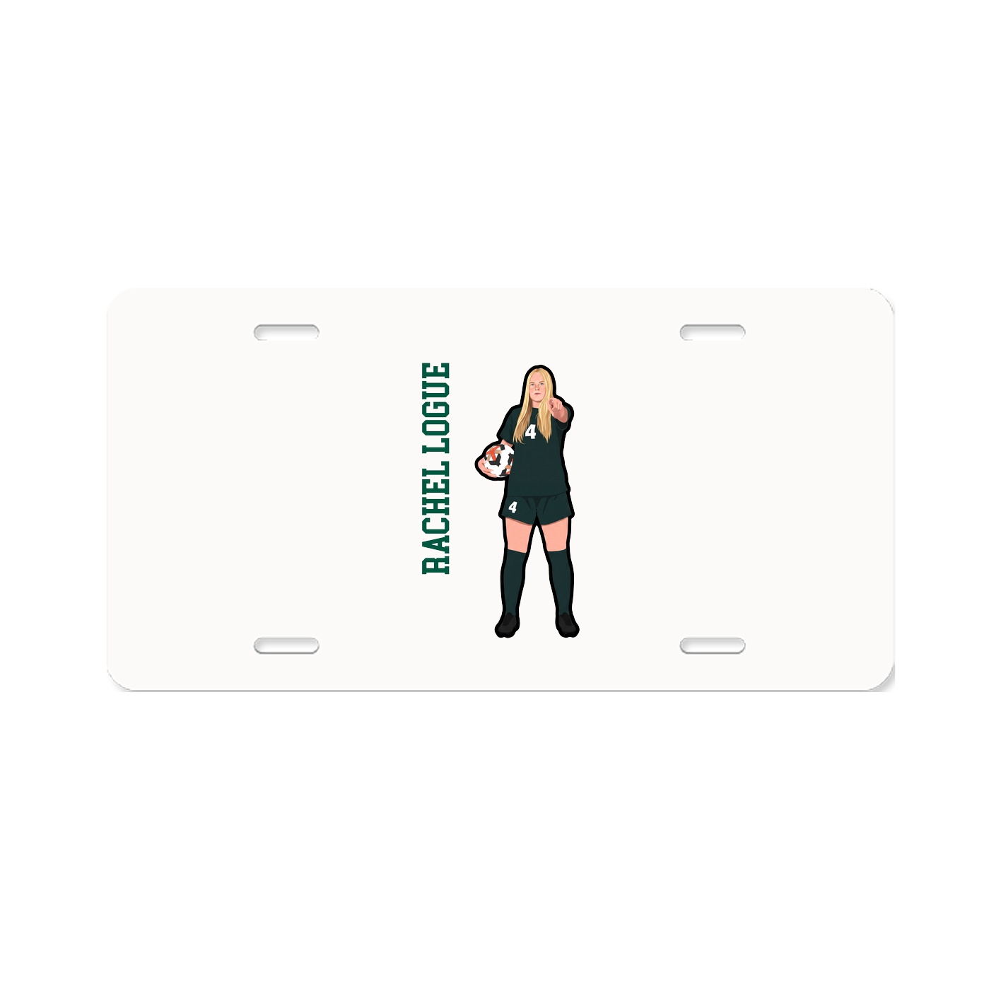 License Plate — Name Vertical in Classic