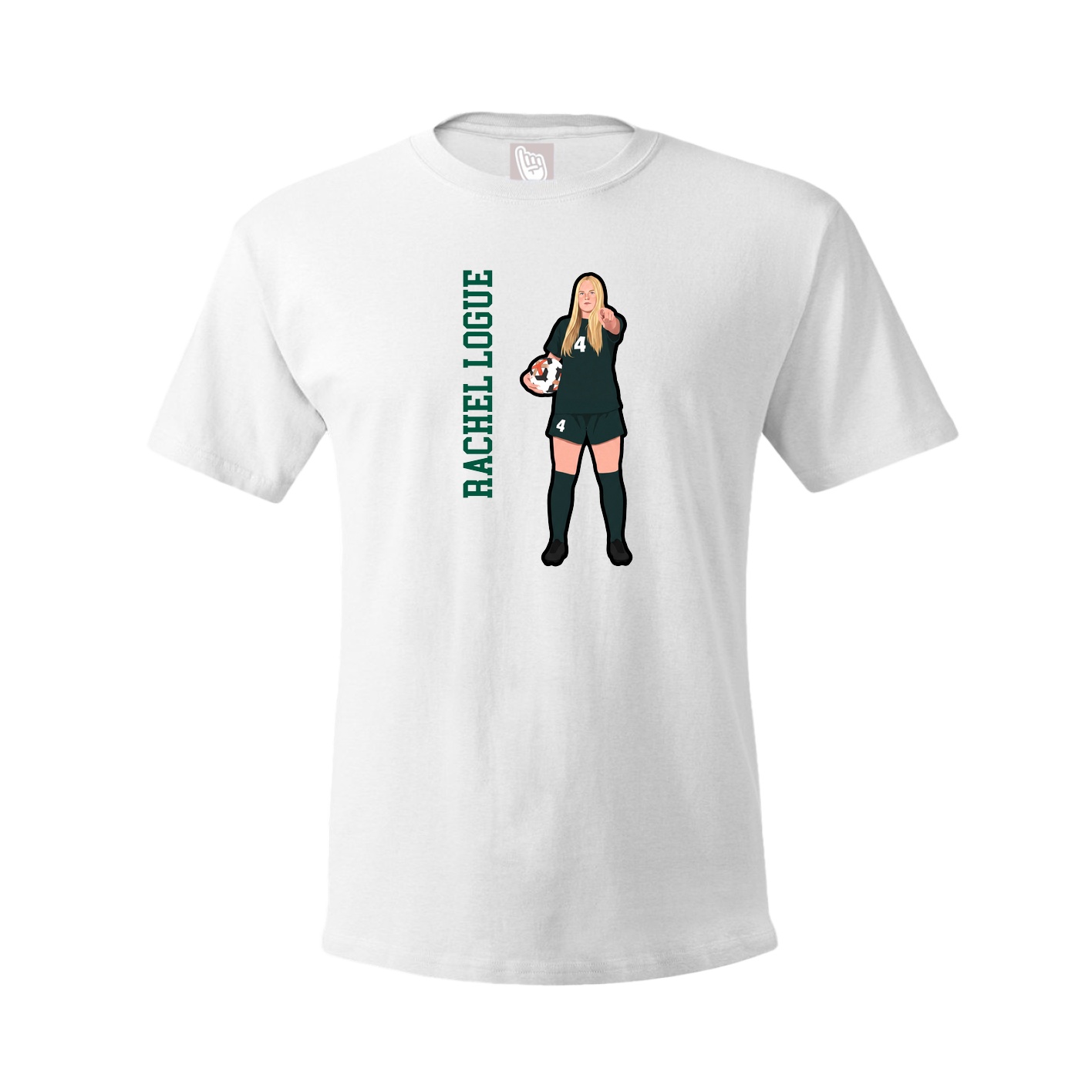 Youth Tee — Name Vertical in White