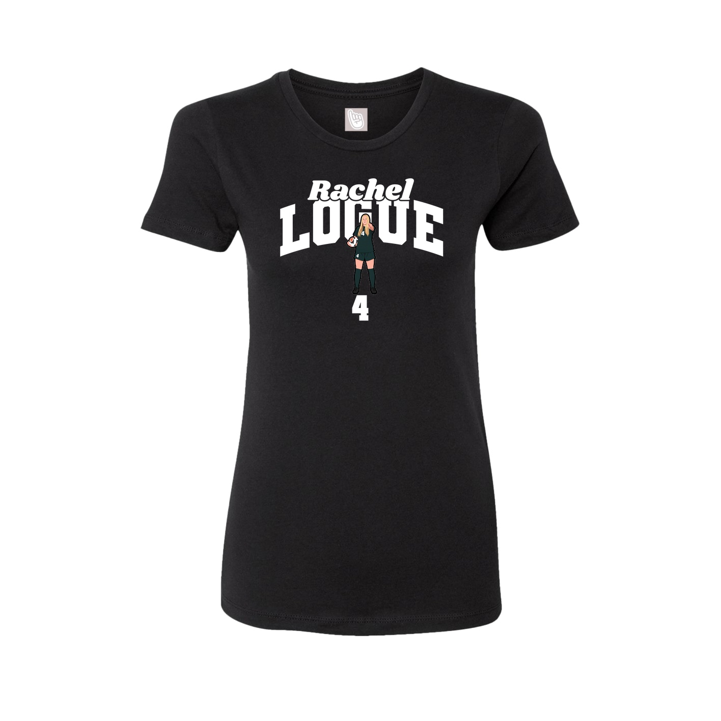 Fitted Women's Tee — Signature Arch in Black