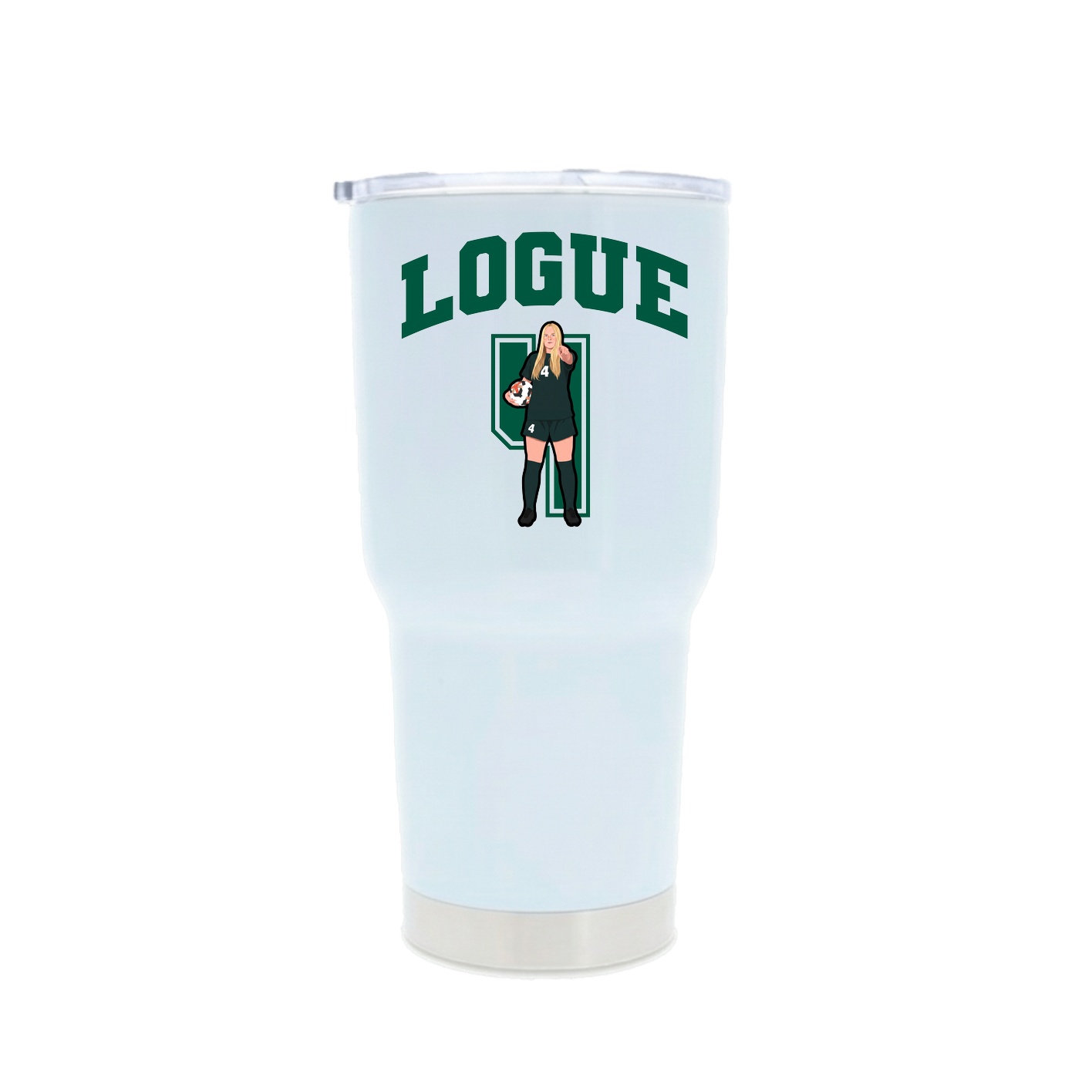 30oz Stainless Steel Tumbler — Number in White