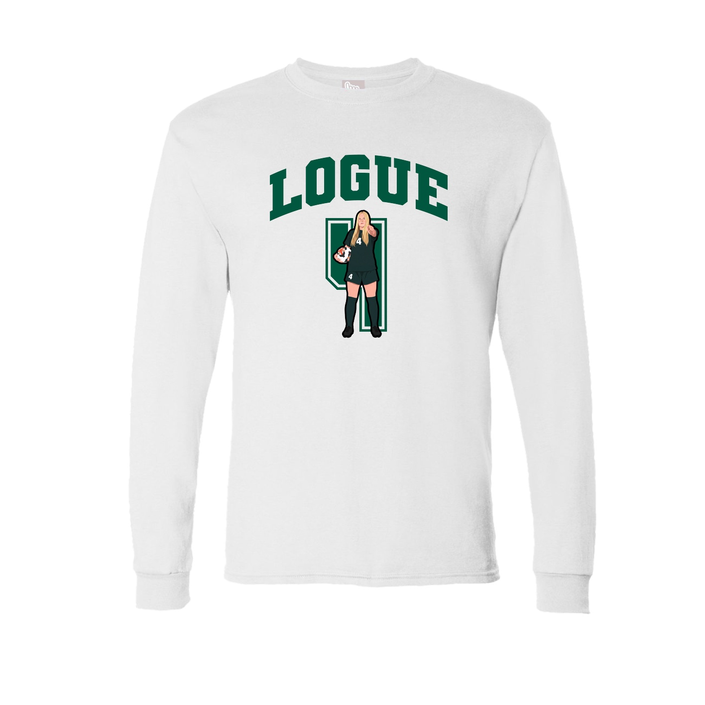 Long Sleeve Tee — Number in White