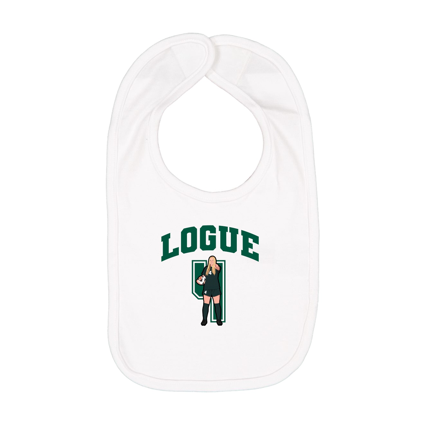 Infant Bib — Number in White