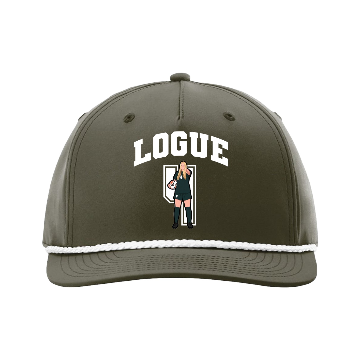 Five-Panel Classic Rope Cap — Number in Green