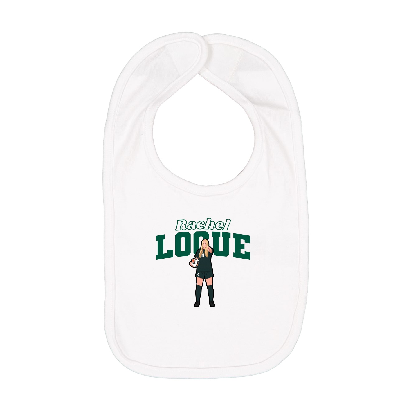 Infant Bib — Name Arch in White