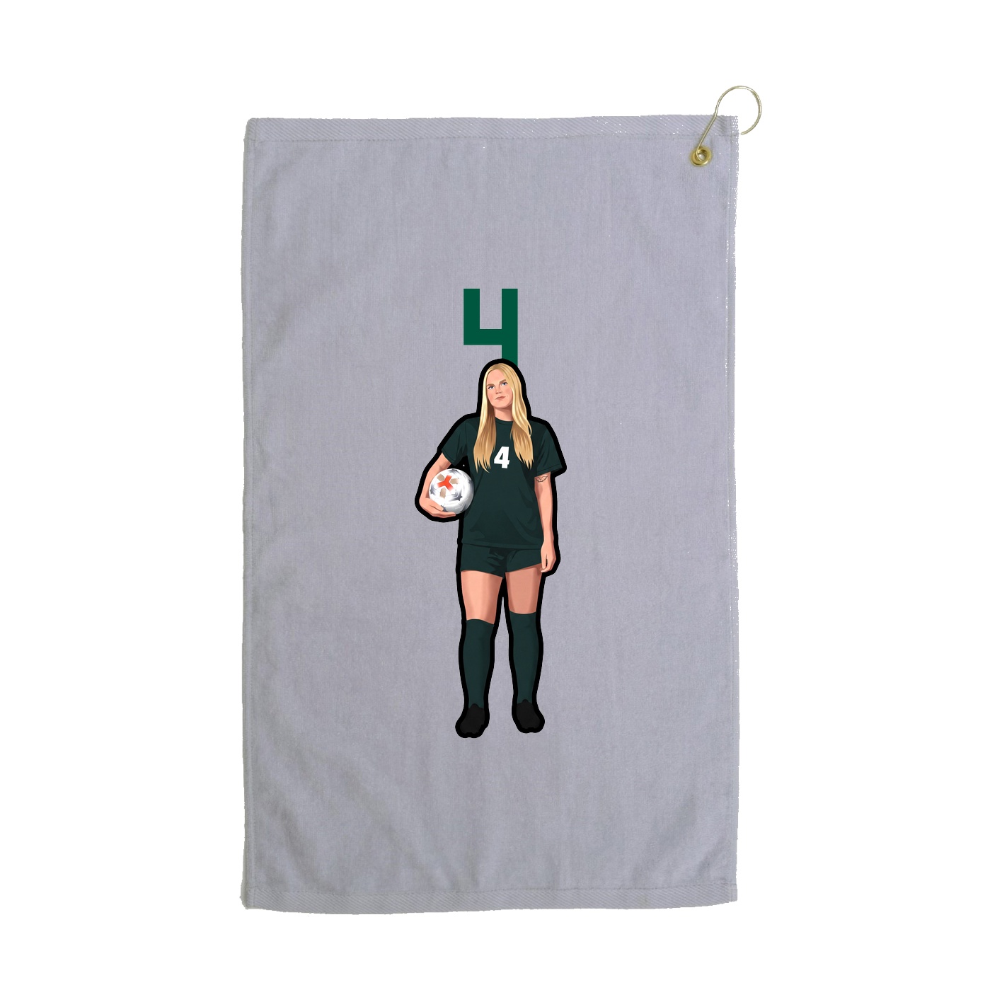 Golf Towel — Number Top in Grey