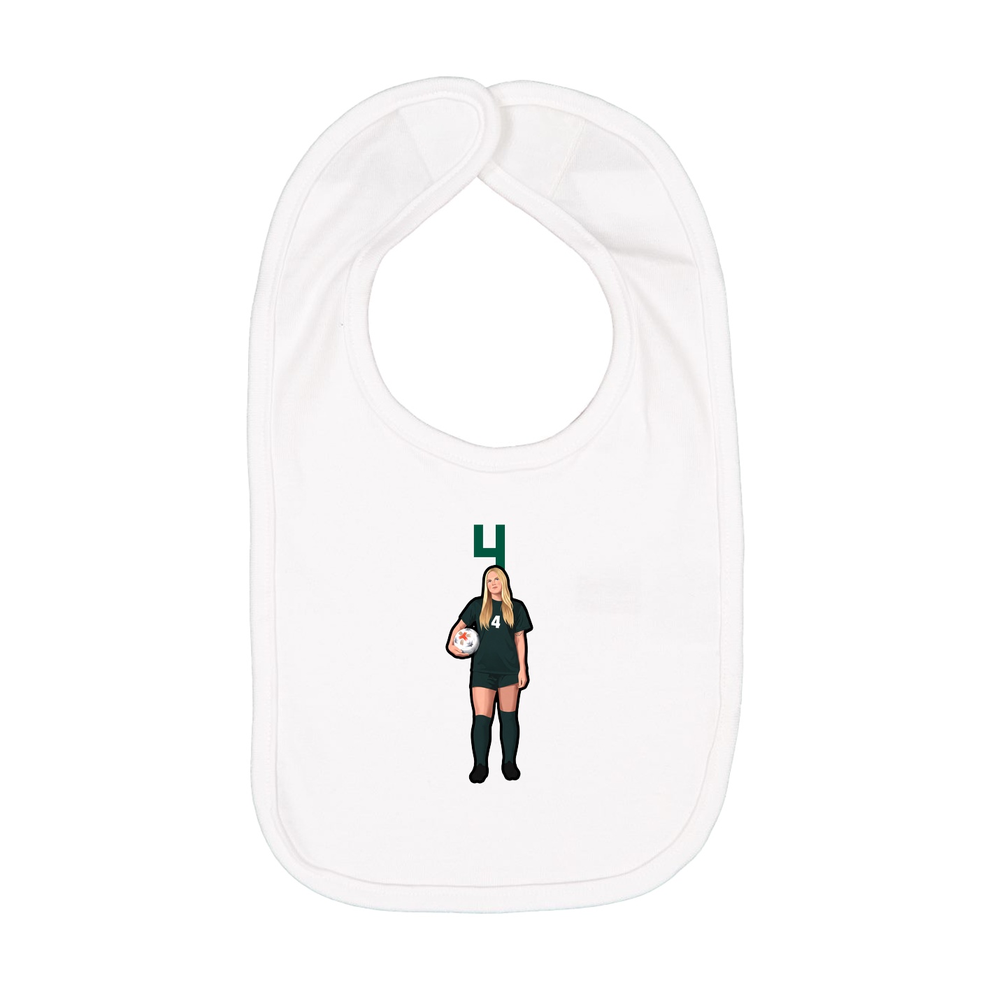 Infant Bib — Number Top in White