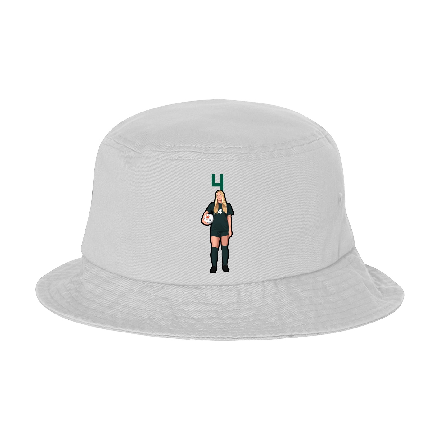Bucket Cap — Number Top in White