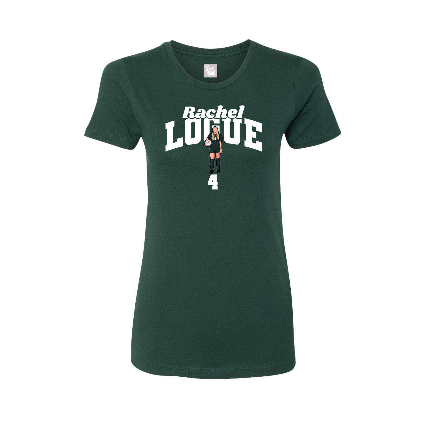Fitted Women's Tee — Signature Arch in Green
